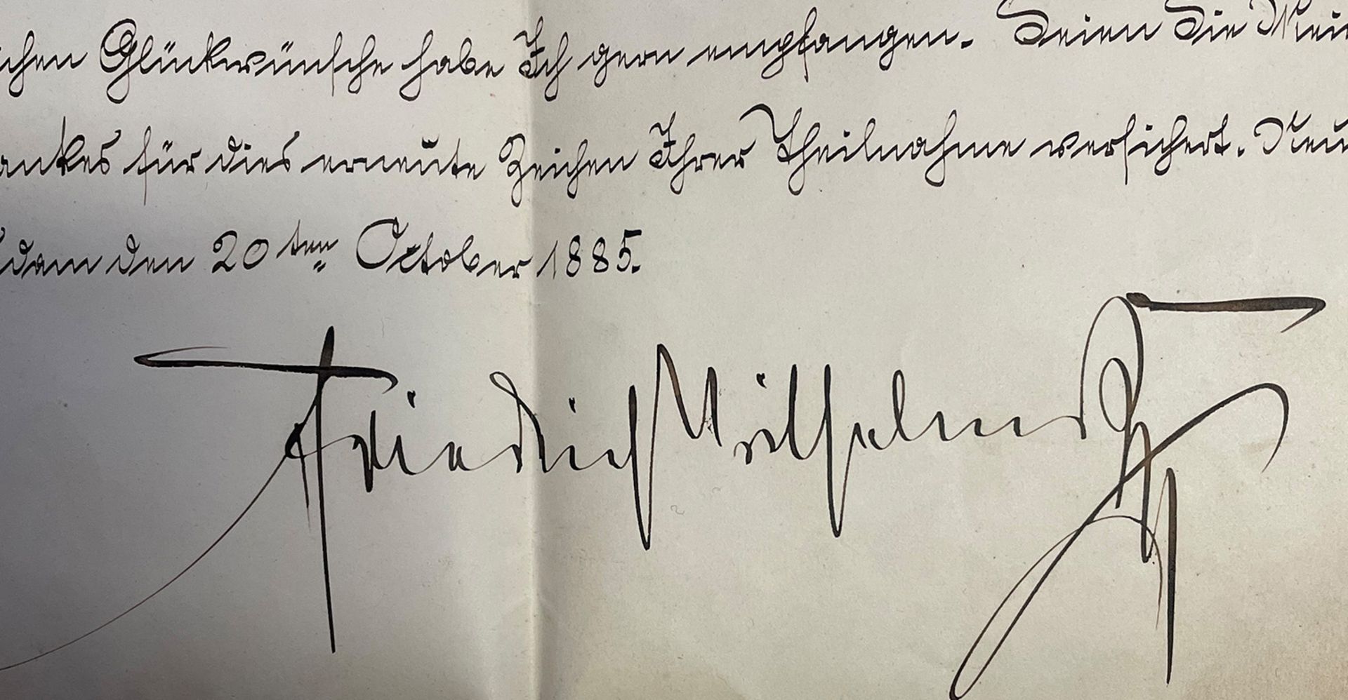 Eigenhändiger Brief mit Unterschrift Wilhelm I., deutscher Kaiser und König von Preußen (1797-1888). - Image 4 of 5