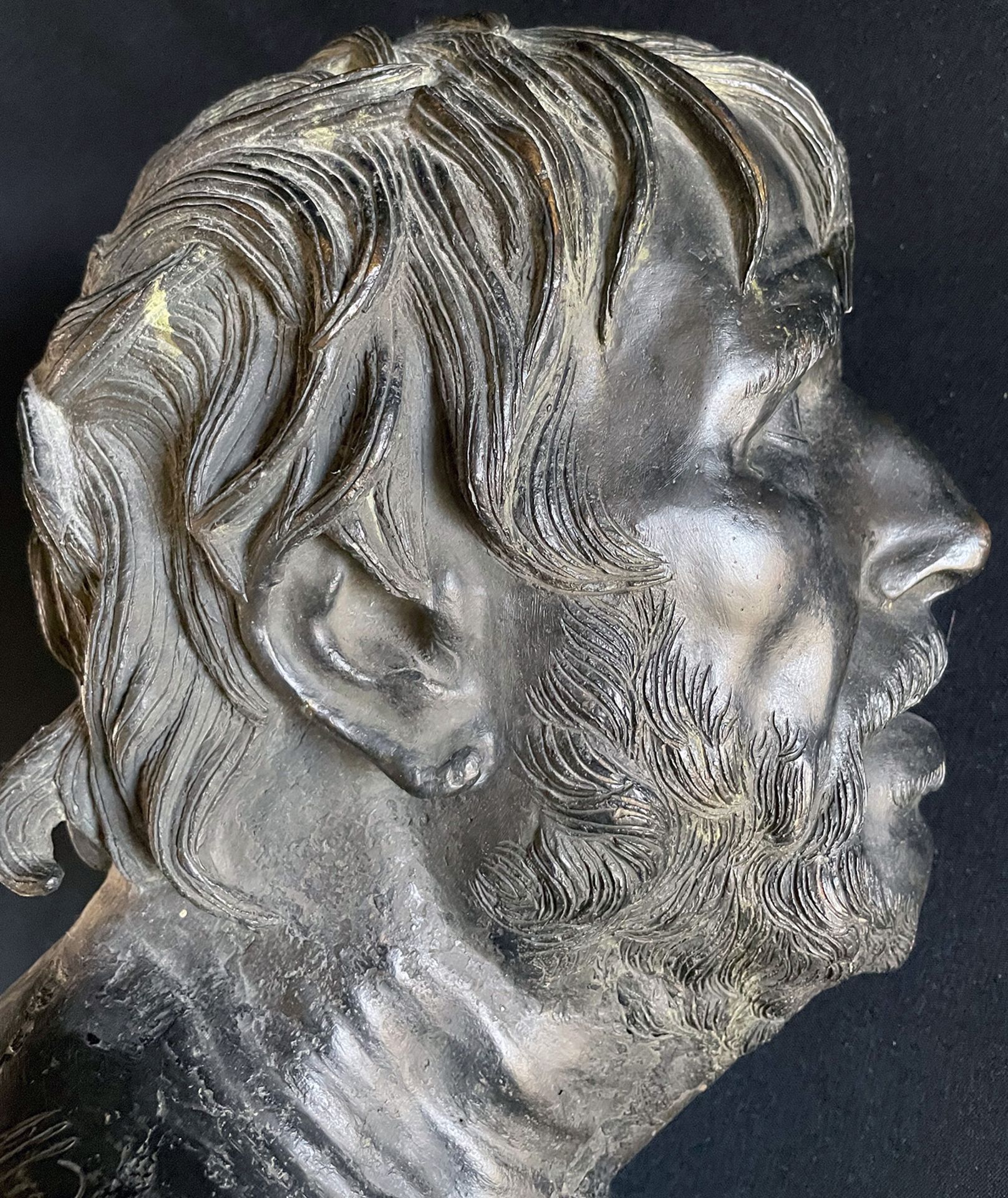 Unbekannter Künstler, 19. Jh., Männerkopf, sog. Pseudo-Seneca, Bronze. Auf kurzem Halsansatz - Image 6 of 7