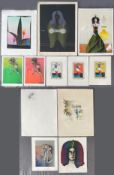 Paul Wunderlich (1927-2010), 11 Farblithographien, darunter "Selbst als Papagei" 1973, sign. und