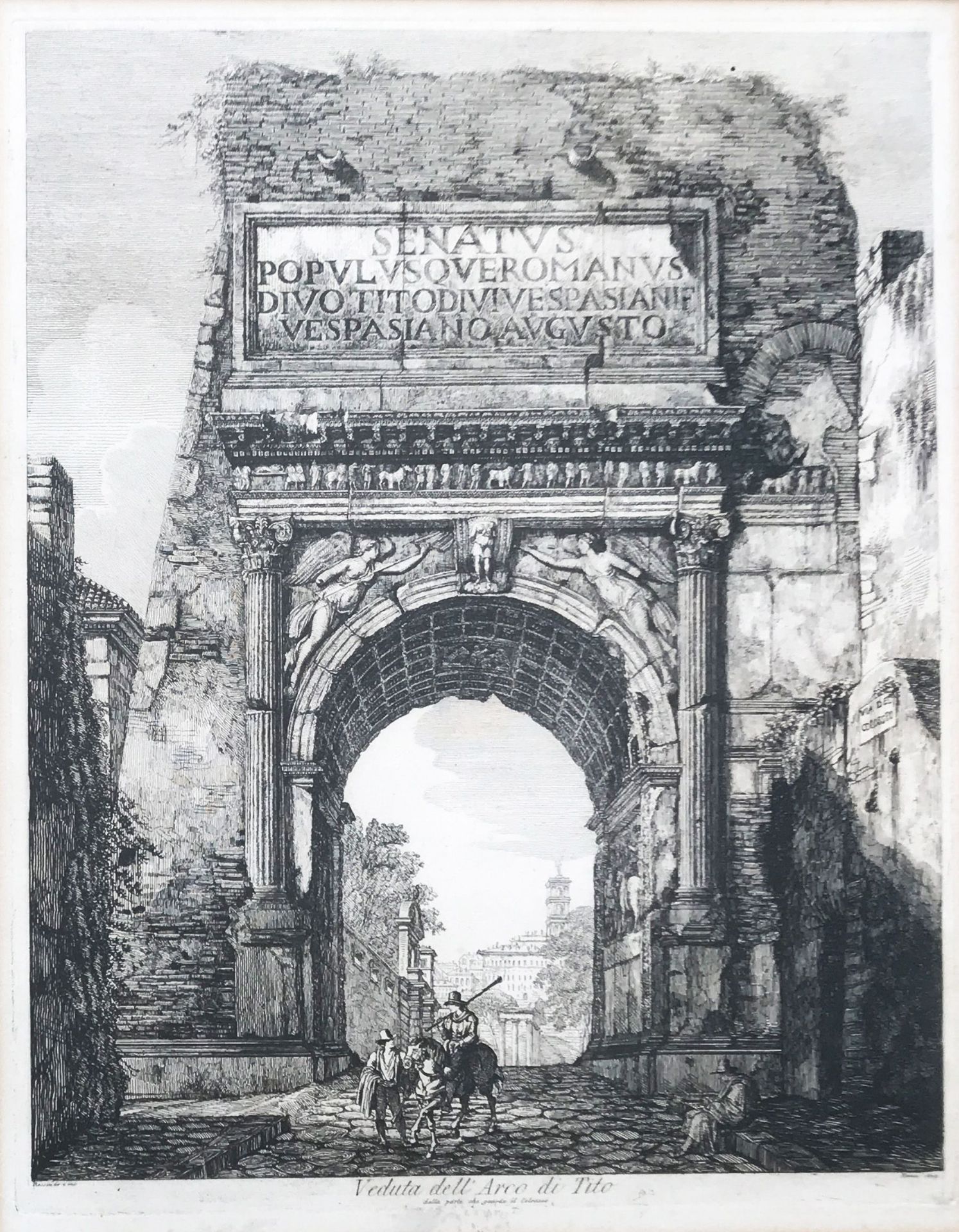 Luigi Rossini (1790-1857), drei Ansichten von Rom, Radierungen: "Veduta Generale del Foro Romano", - Image 7 of 8