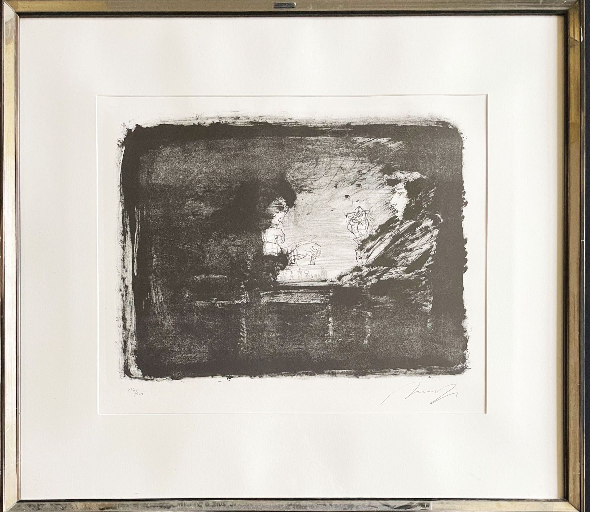 Alfred HRDLICKA (1928-2009), Die Schachspieler, 1986, signiert, 17/100, Lithographie, Kreide auf - Image 4 of 14