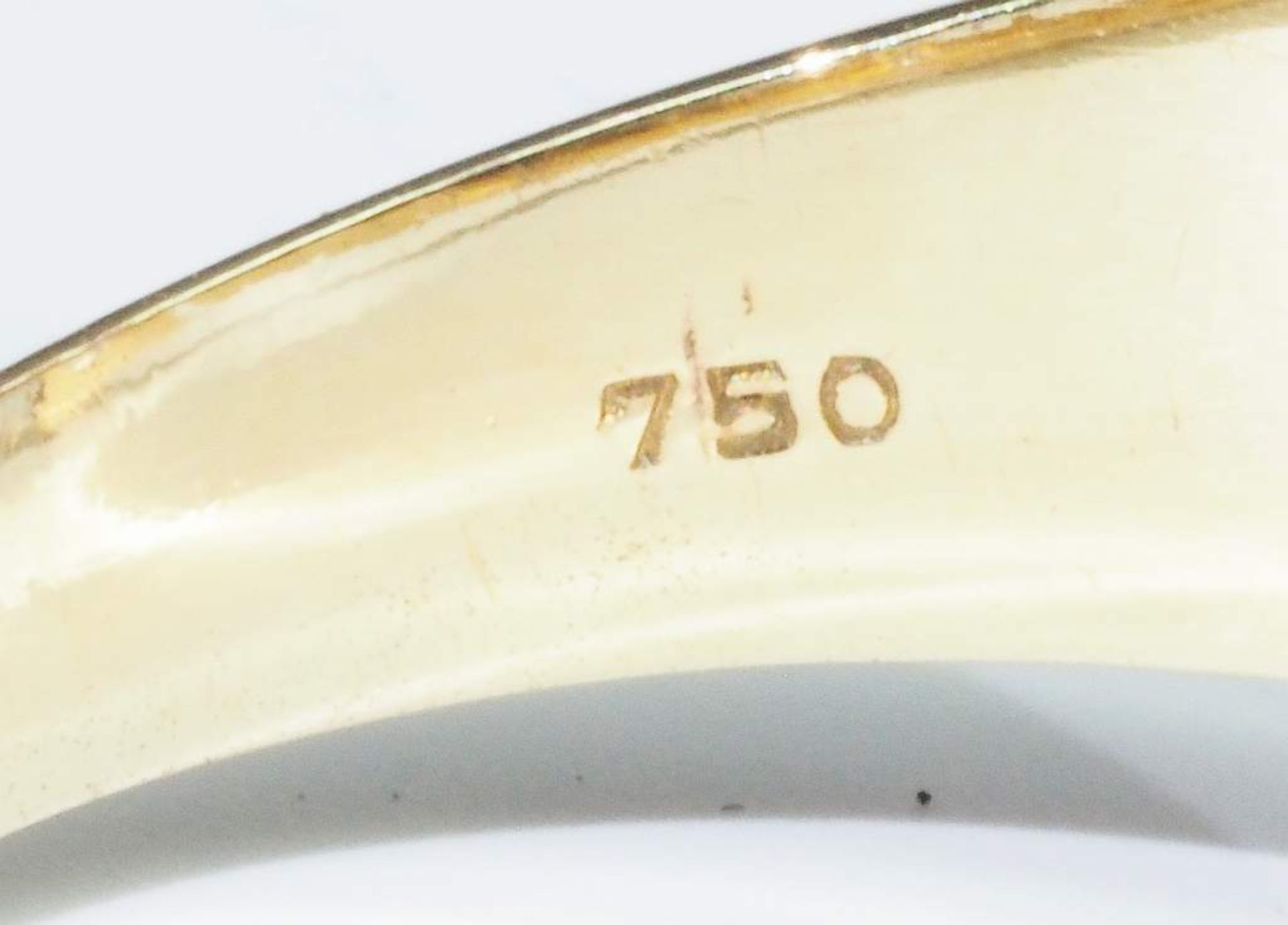 Schlangenring mit Brillant von ca. 0,87 Carat. 750er Gelbgold. - Bild 6 aus 7