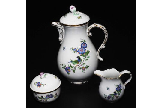 MEISSEN Kaffeeservice "Indische Fels-, Blumen- und Vogelmalerei", für sechs Personen. - Bild 4 aus 10