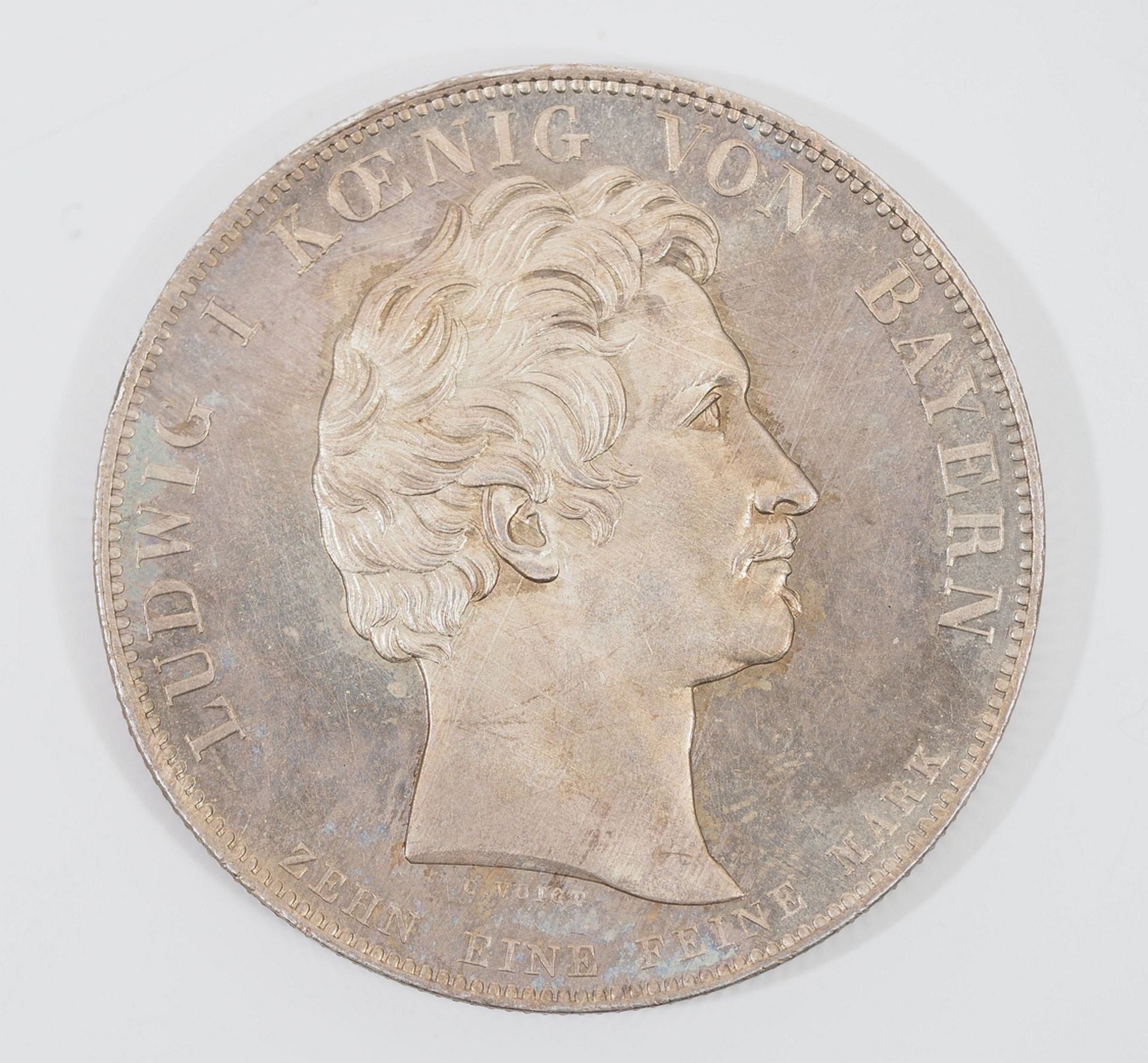 Bayern, Ludwig I. 1825 - 1848, Silber. Geschichtstaler Benediktiner-Lehranstalt 1835, - Image 3 of 4