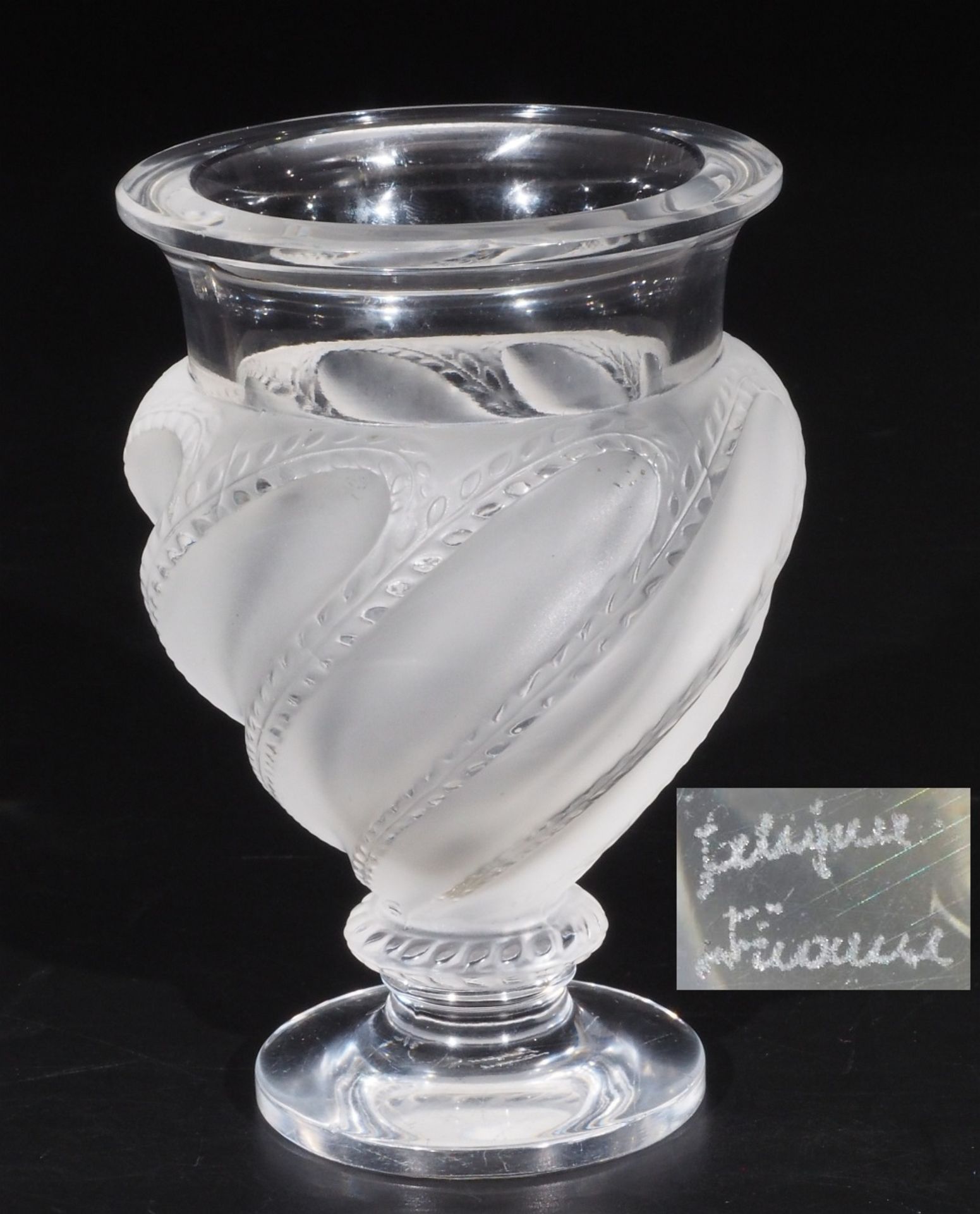 LALIQUE Kristallglasvase Modell "Ermenoville", Nr. 12236. FRANCE, um 1970/80