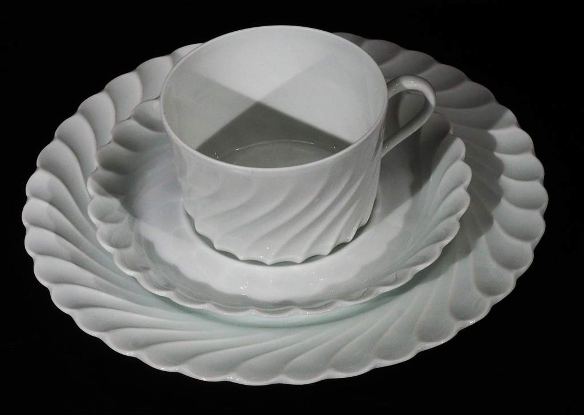 Kaffee- und Teeservice Haviland LIMOGES/France. Dekor "gerippt". - Bild 6 aus 7