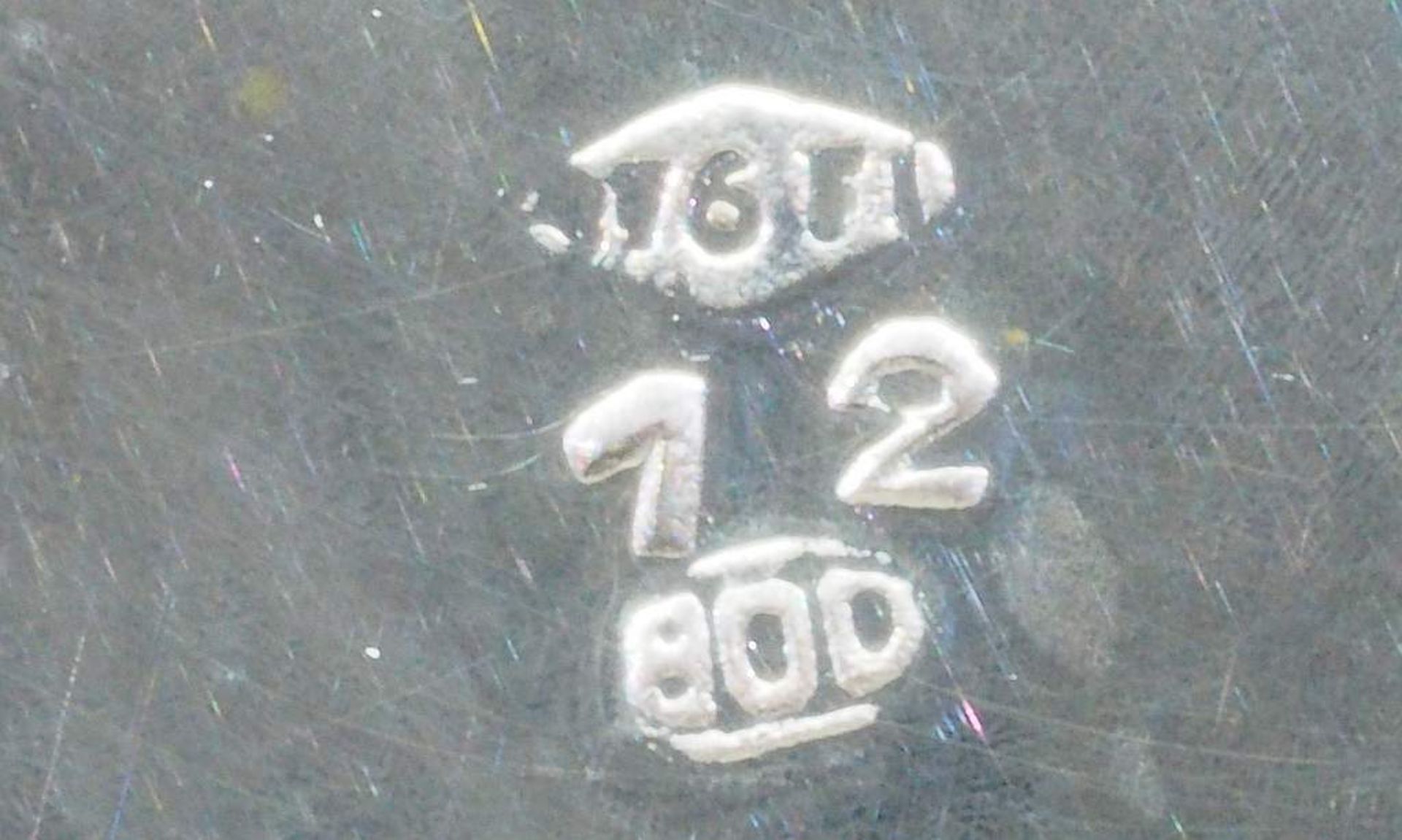 Runde Parmesan-Deckeldose mit Klarglaseinsatz. 800er Silber - Image 5 of 5
