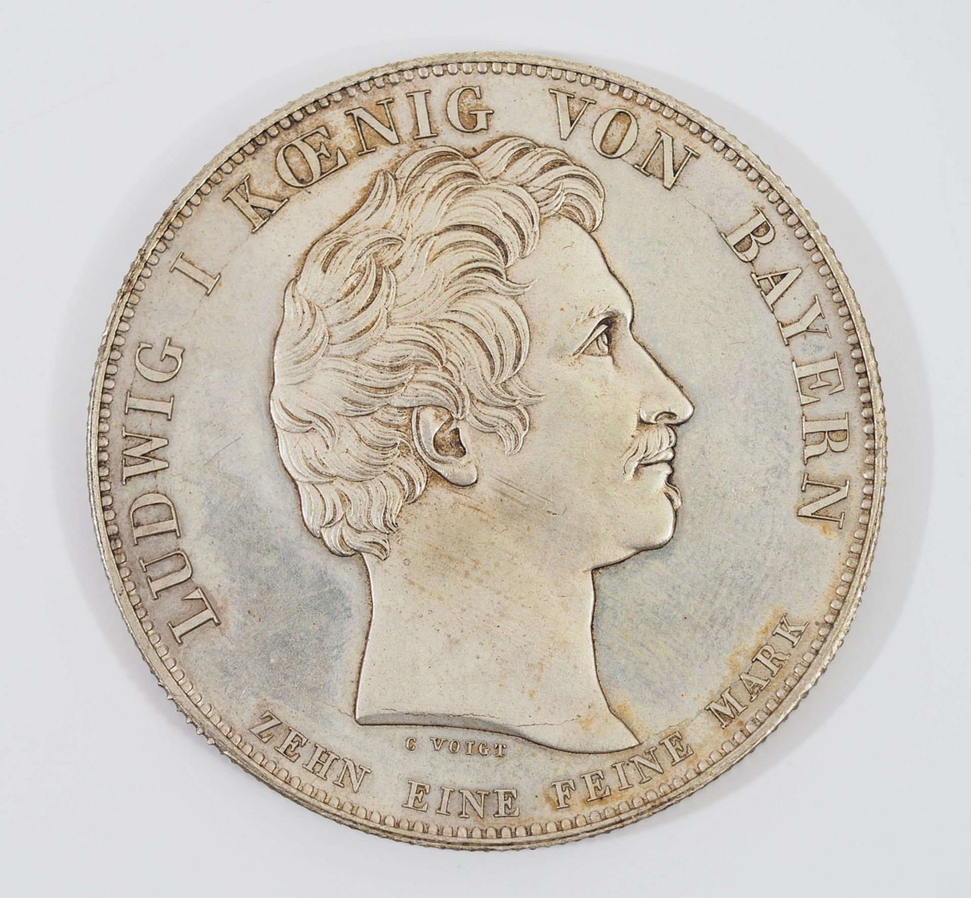 Bayern, Ludwig I. 1825 - 1848, Silber. Geschichtstaler, Ludwig-Maximilian-Hochschule 1826 - Image 3 of 4