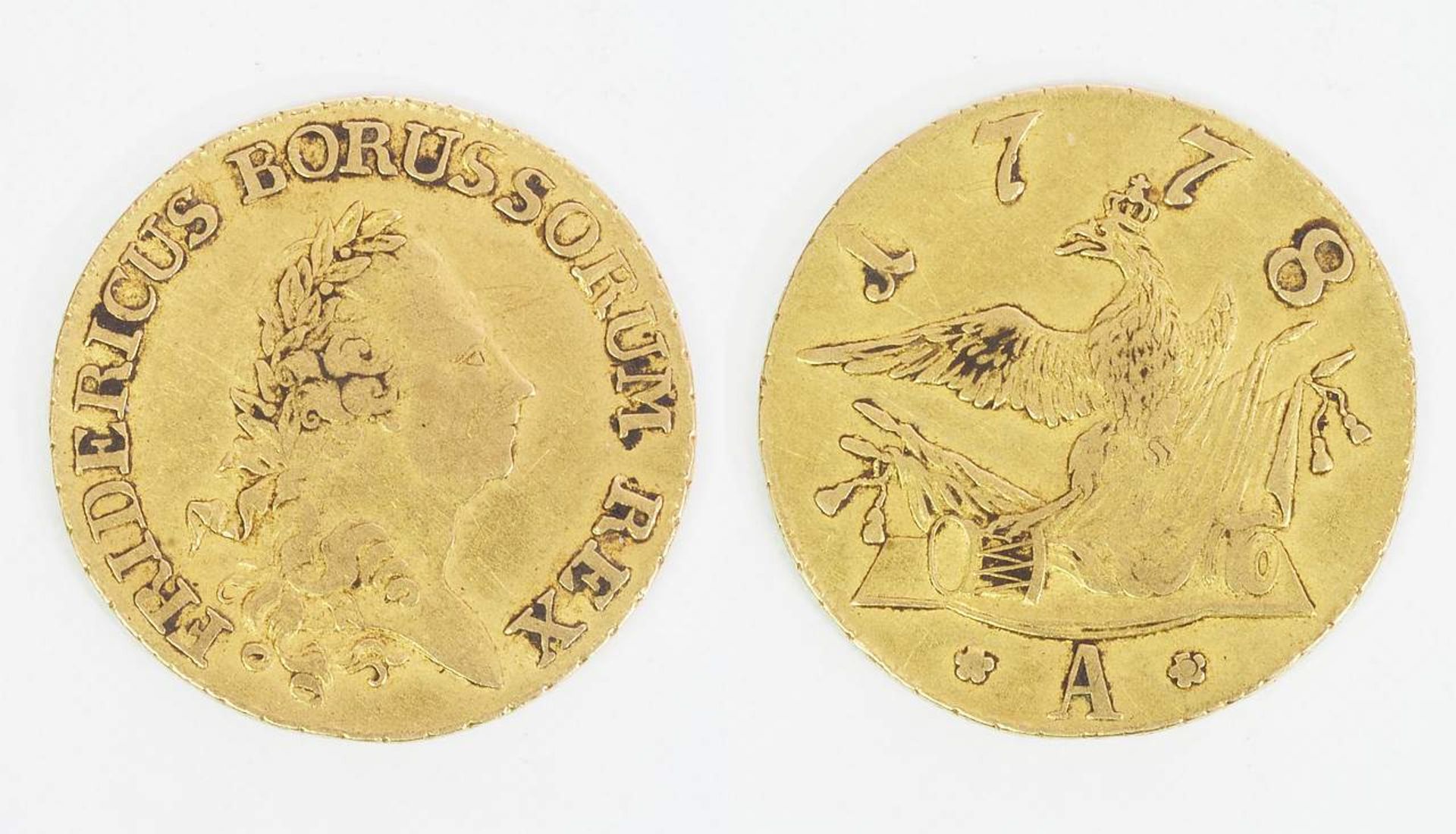 Friedrich d'or Preussen, Gold, Friedrich II. der Große 1778 A (Berlin). Friedrich II. Der Große 174 - Image 2 of 4