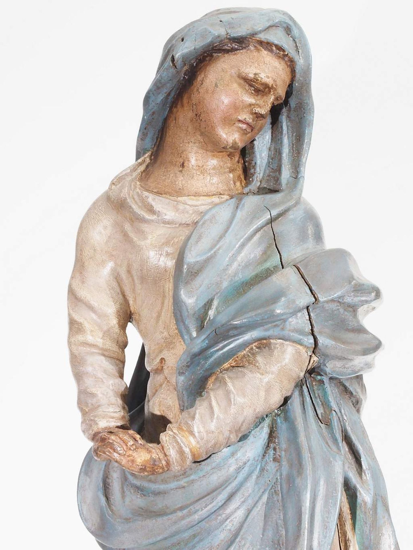 Schmerzensreiche trauende Gottesmutter mit betrübtem Gesichtsausdruck, um 1780. - Bild 7 aus 8