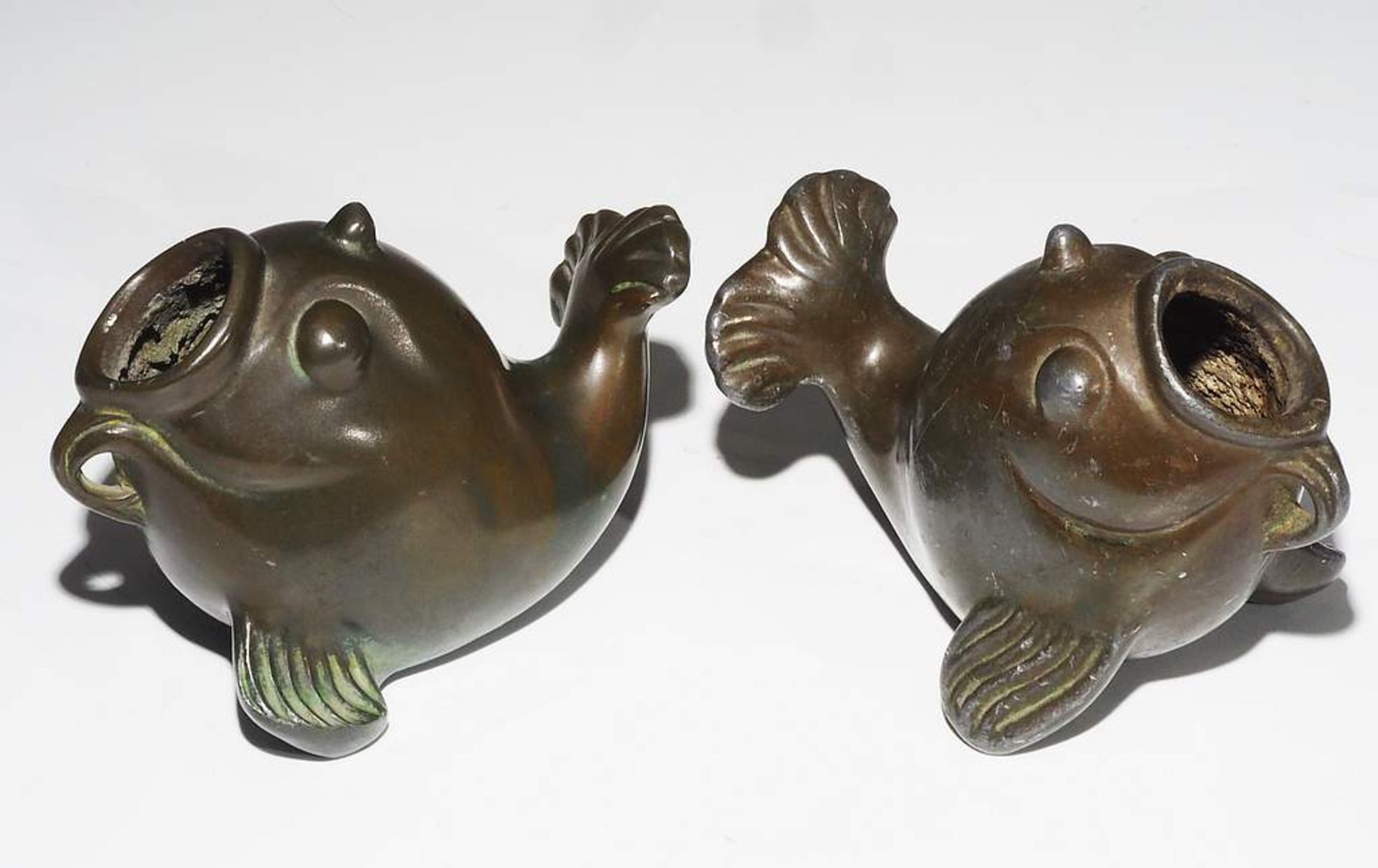 Paar Fisch-Vasen. Signiert Andersen Just, Denmark, 1360. - Image 3 of 6