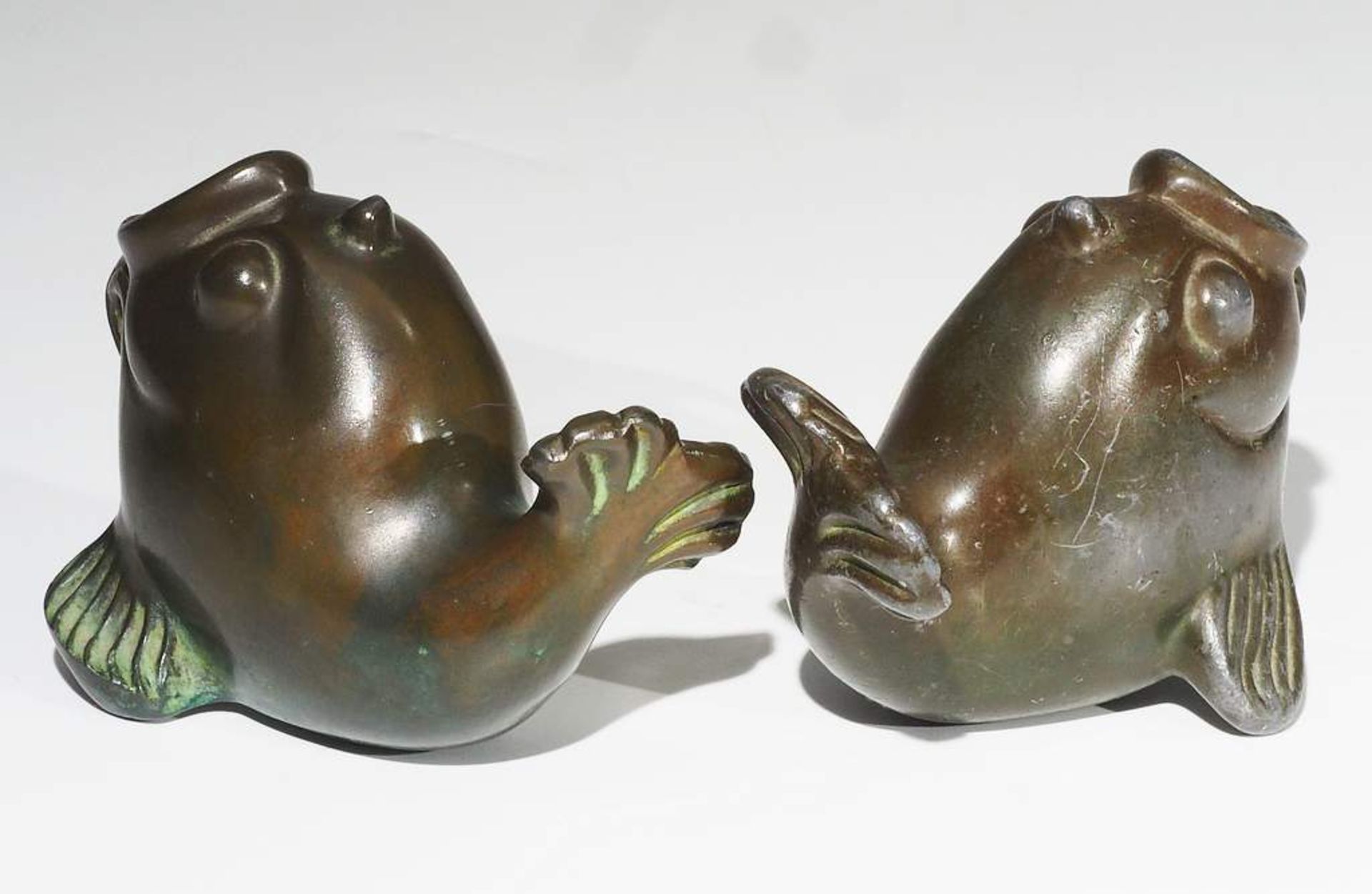 Paar Fisch-Vasen. Signiert Andersen Just, Denmark, 1360. - Image 4 of 6