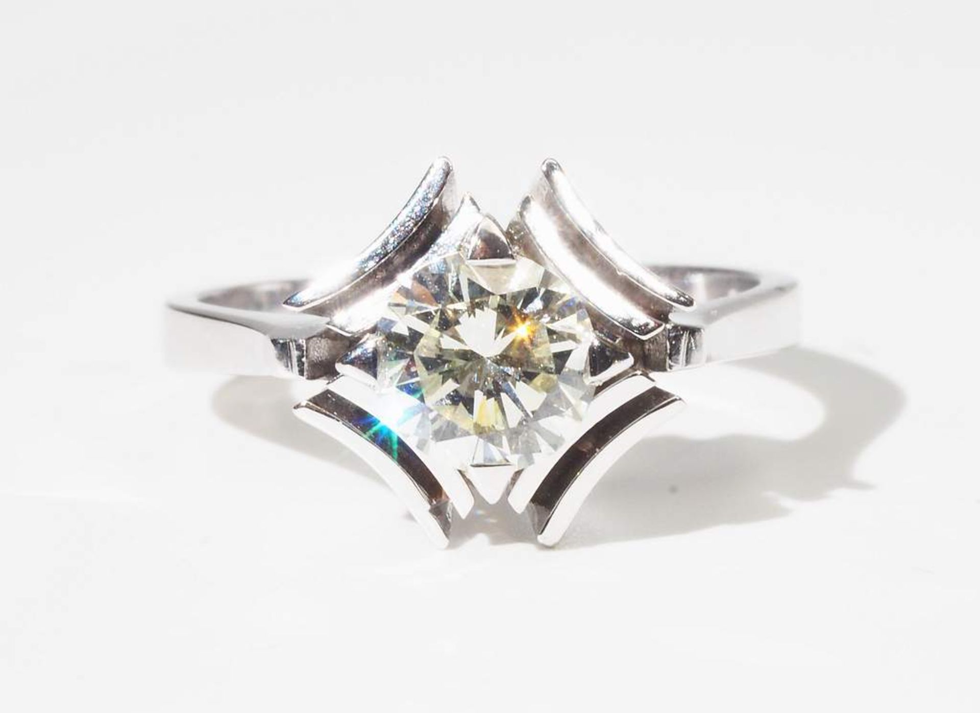 Damenring mit einem Brillanten von 1,01 ct. M/vvss1. - Image 3 of 6