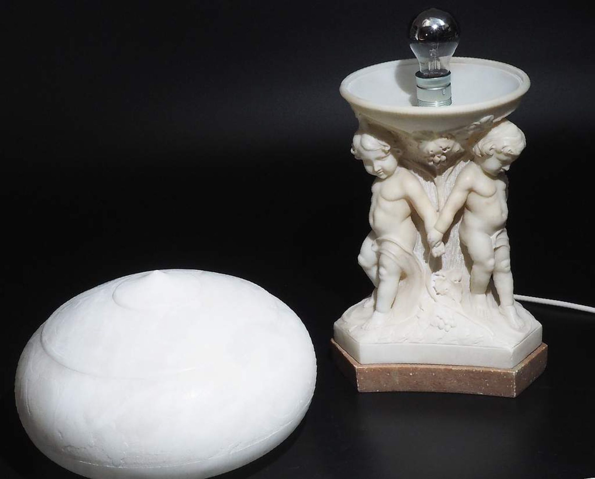 Alabaster Kommodenleuchte. MELANI, Salvatore, italienischer Bildhauer. - Image 6 of 6