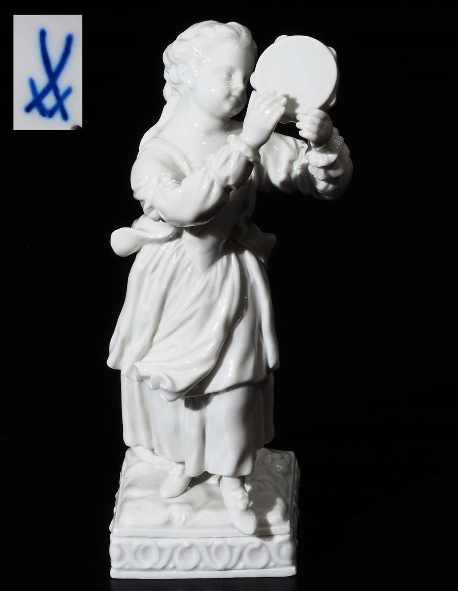 Gärtnerkind MEISSEN "Tanzendes Mädchen mit Tamburin".