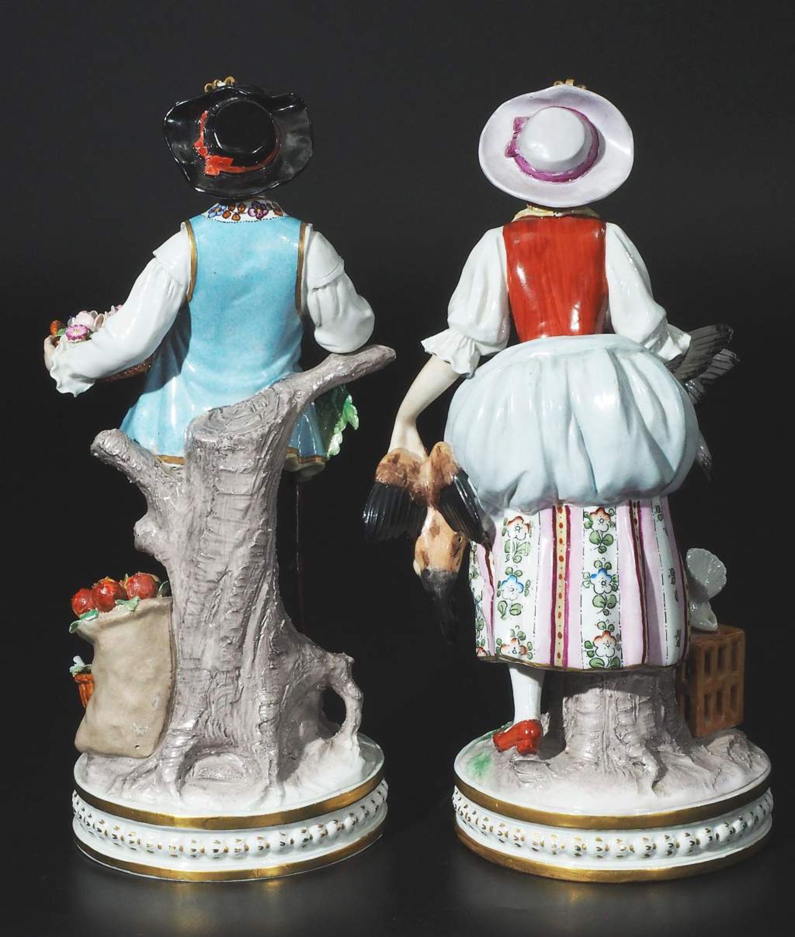 Paar große Porzellanfiguren, SITZENDORF/Thüringen. - Bild 3 aus 7