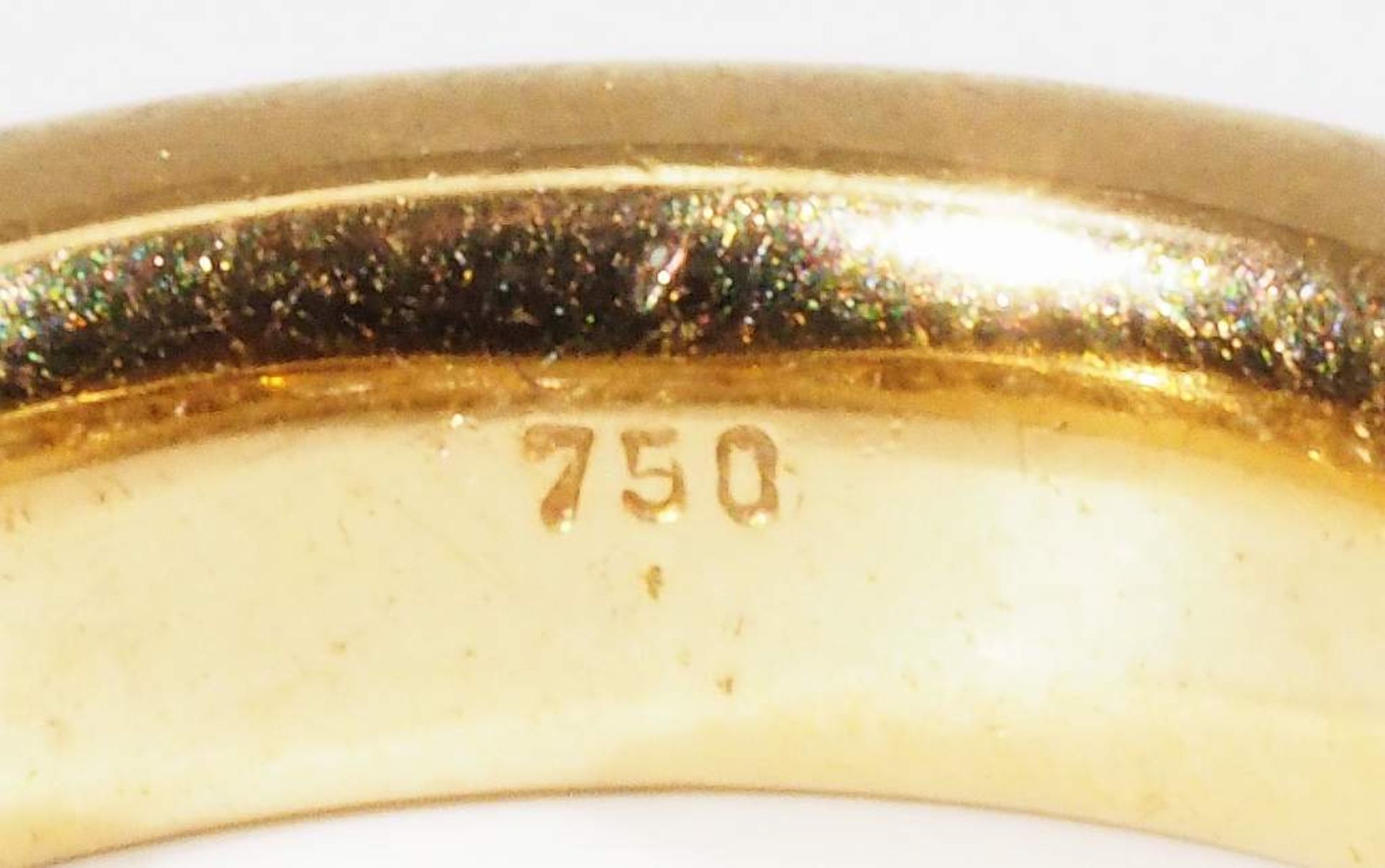 Memoirering, 750er Gelbgold. Ringschiene mit 2/3 Brilllantbesatz von zusammen ca. 1 ct. H/vs - Image 6 of 7