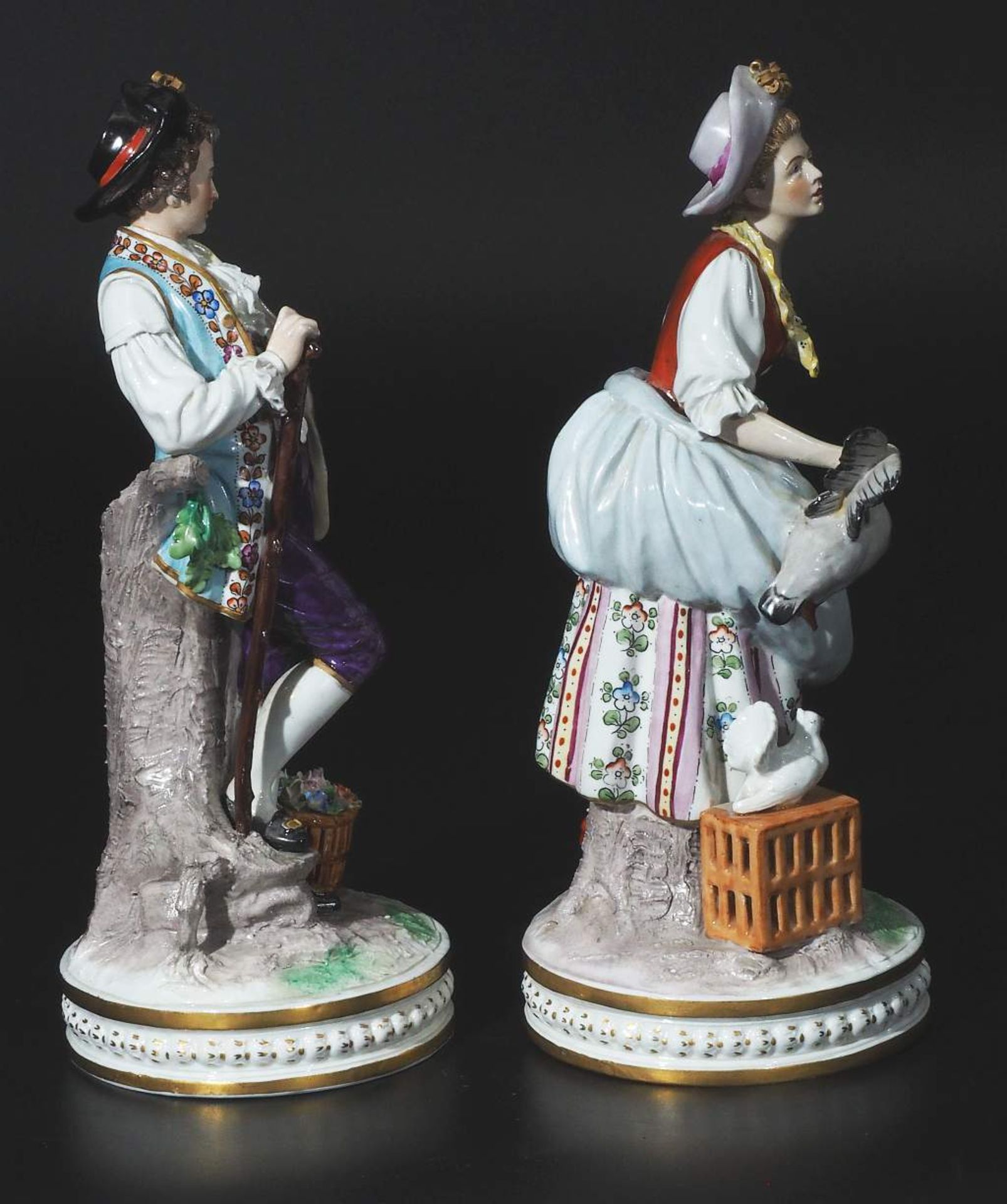 Paar große Porzellanfiguren, SITZENDORF/Thüringen. - Bild 5 aus 7