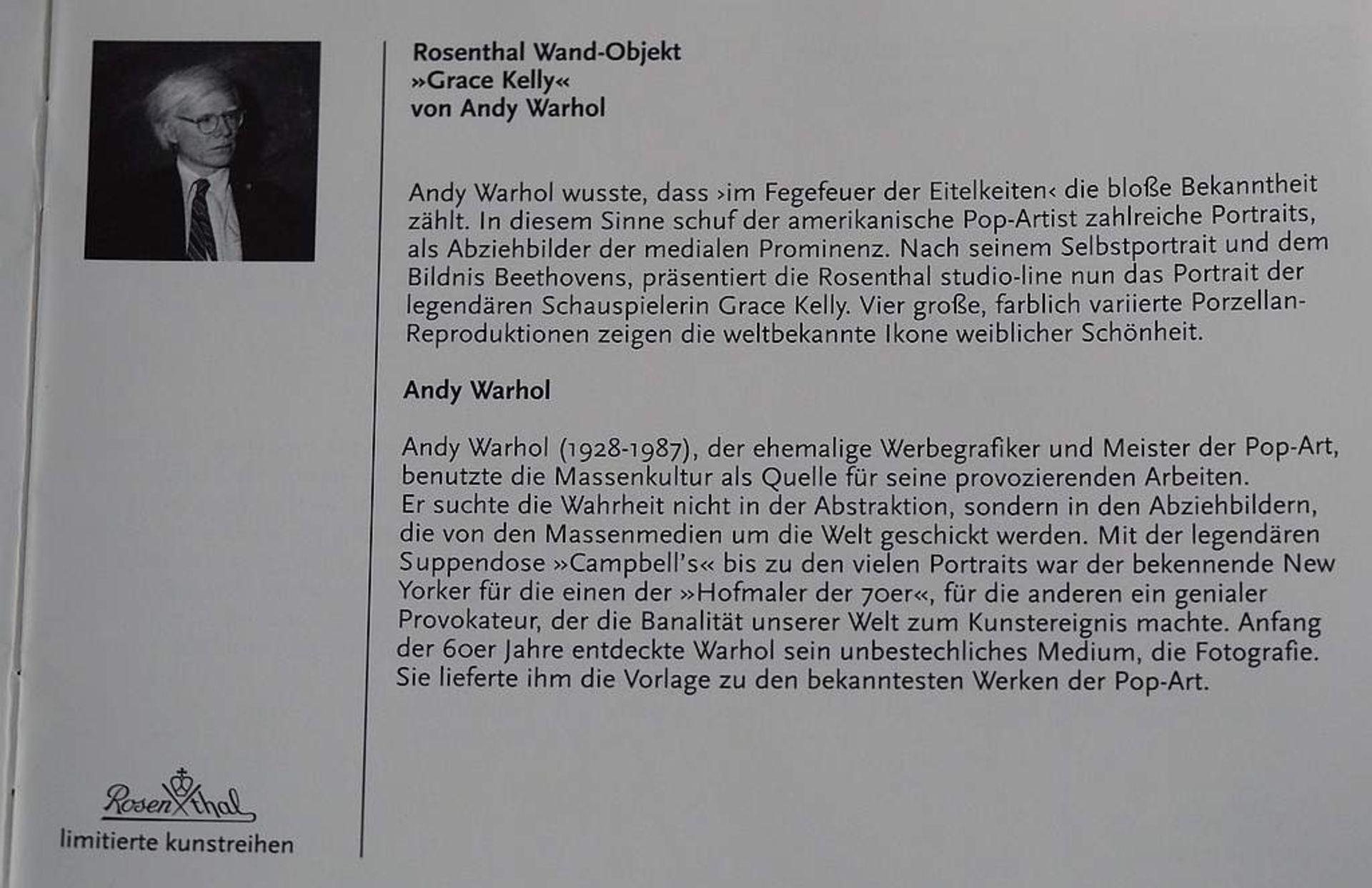 Nach ANDY WARHOL (1928 - 1987). Wandbild Porzellankachel Grace Kelly "Yellow". - Image 9 of 11