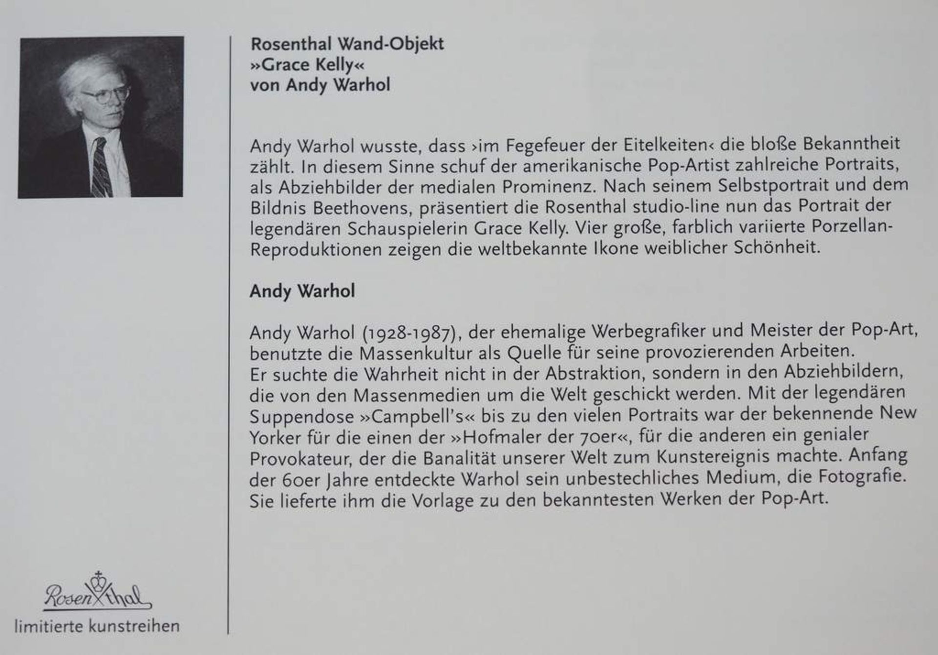Nach ANDY WARHOL (1928 - 1987). Wandbild Porzellankachel Grace Kelly "Pink". - Image 9 of 12