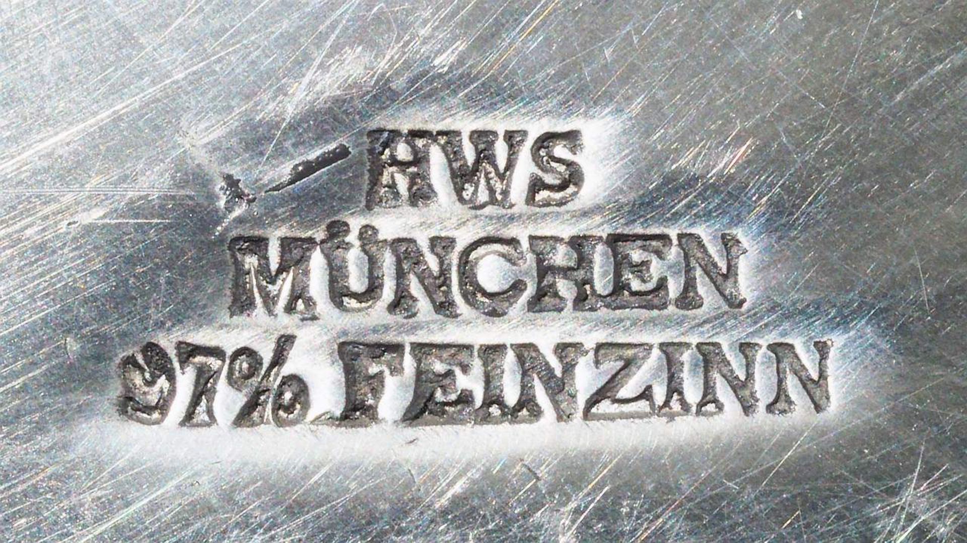 Paar Platzteller, HWS München, 97 % Zinn. - Image 5 of 5