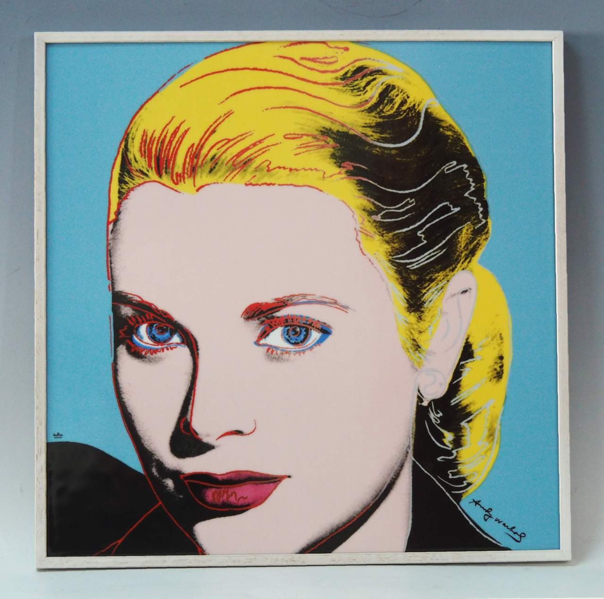 Nach ANDY WARHOL (1928 - 1987). Wandbild Porzellankachel Grace Kelly "Light Blue". - Image 3 of 11