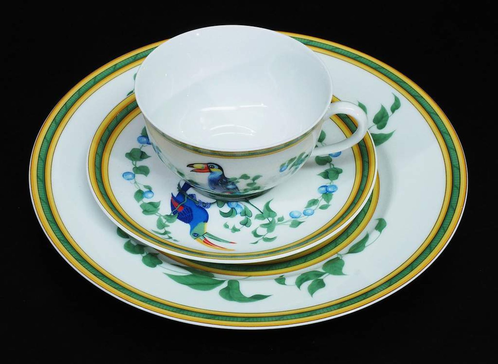 Kaffee-/Tee- und Speiseservice "Toucans" von HERMÉS/France. - Image 10 of 12