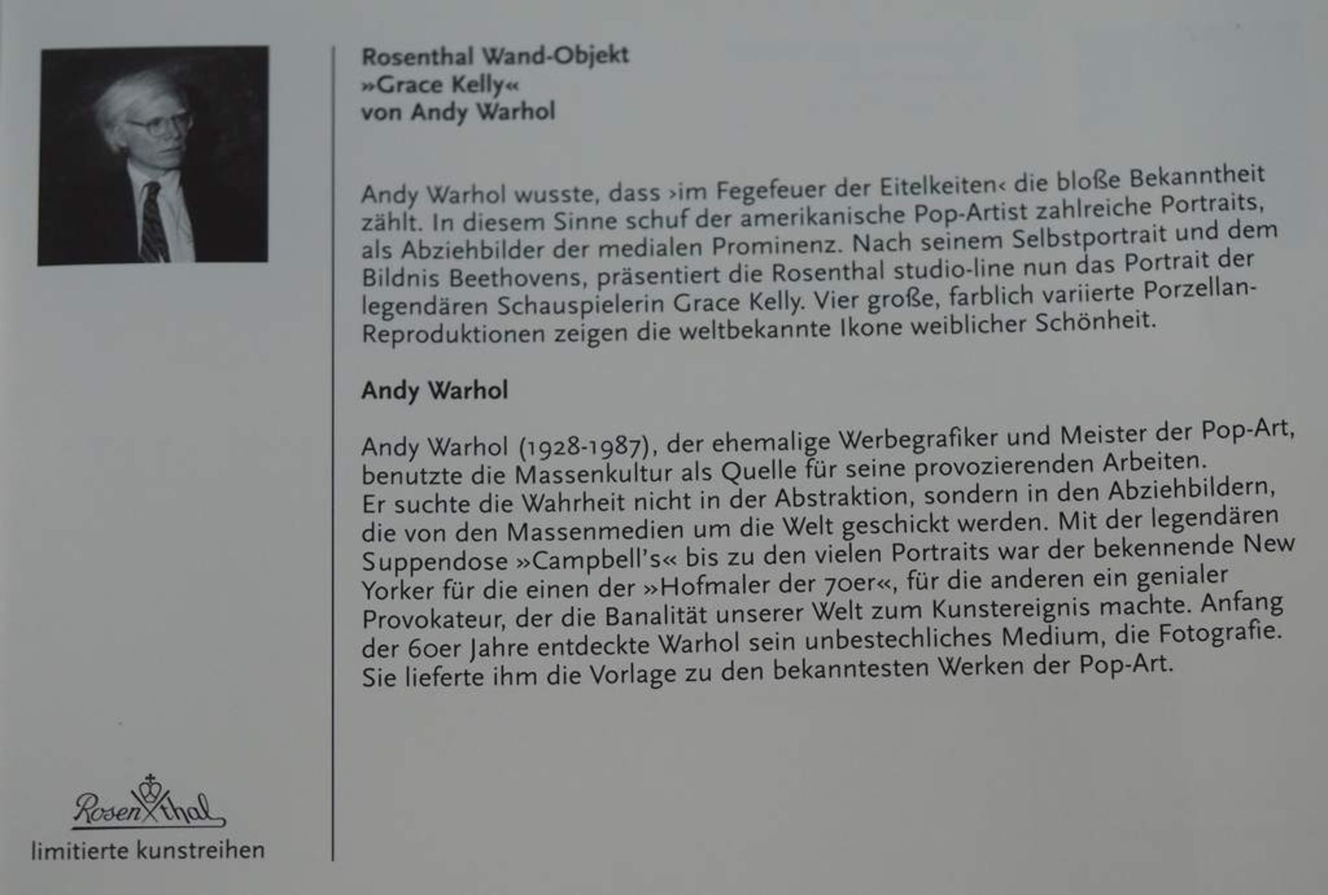 Nach ANDY WARHOL (1928 - 1987). Wandbild Porzellankachel Grace Kelly "Red". - Image 9 of 12