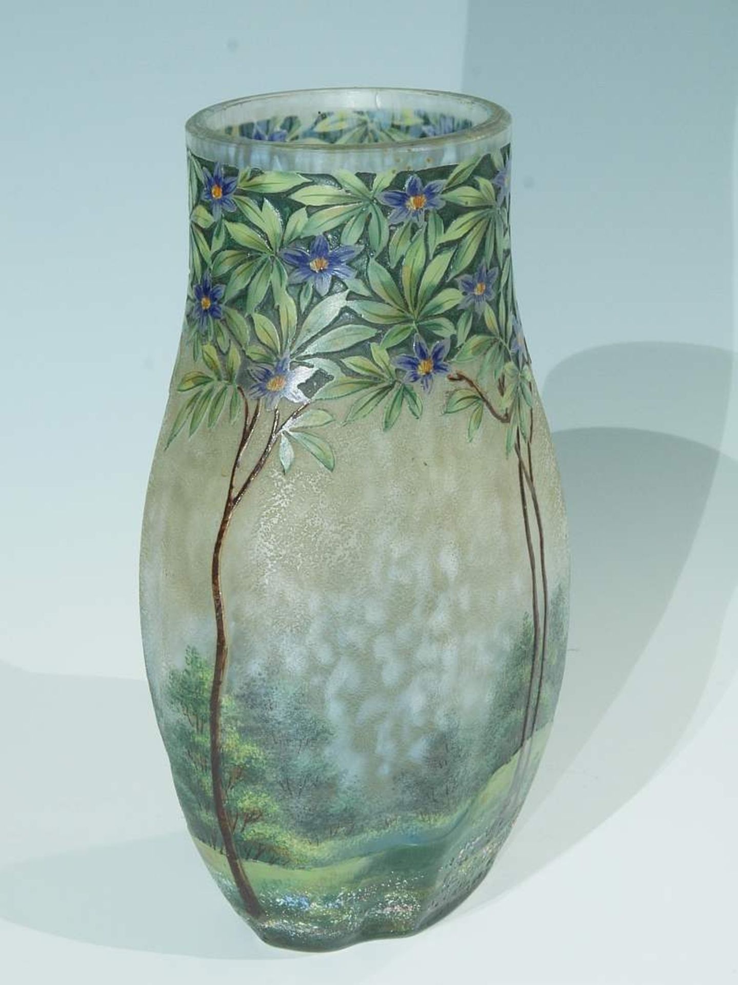 Französische Jugendstil-Vase mit Wiesen- und Baumlandschaft LAMARTINE - Image 4 of 5