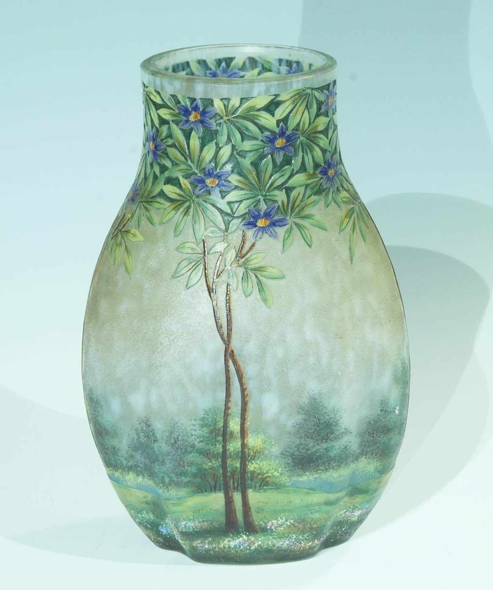 Französische Jugendstil-Vase mit Wiesen- und Baumlandschaft LAMARTINE - Image 2 of 5