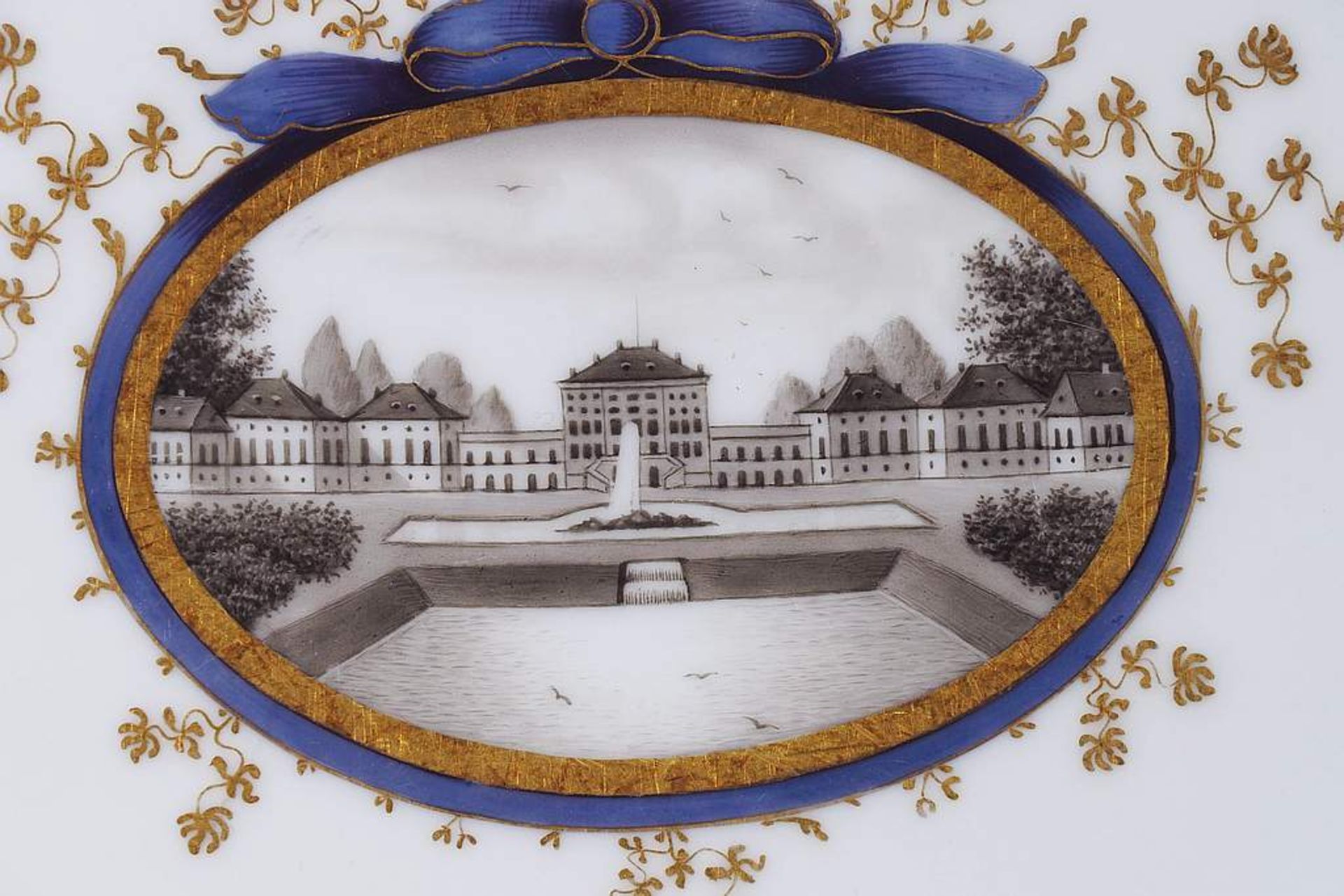 Tablett Ansicht "Schloss Nymphenburg" aus dem Perlservice (Bayerisches Königsservice). - Bild 5 aus 8