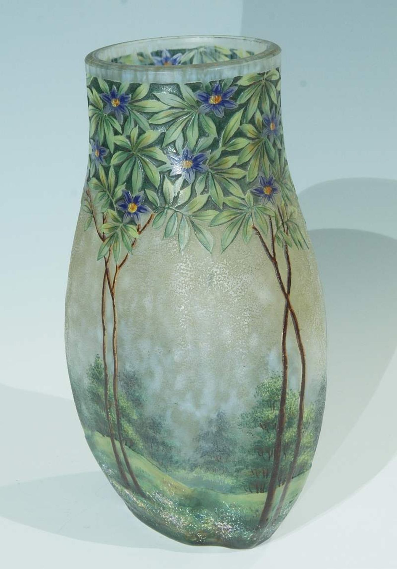 Französische Jugendstil-Vase mit Wiesen- und Baumlandschaft LAMARTINE - Image 3 of 5