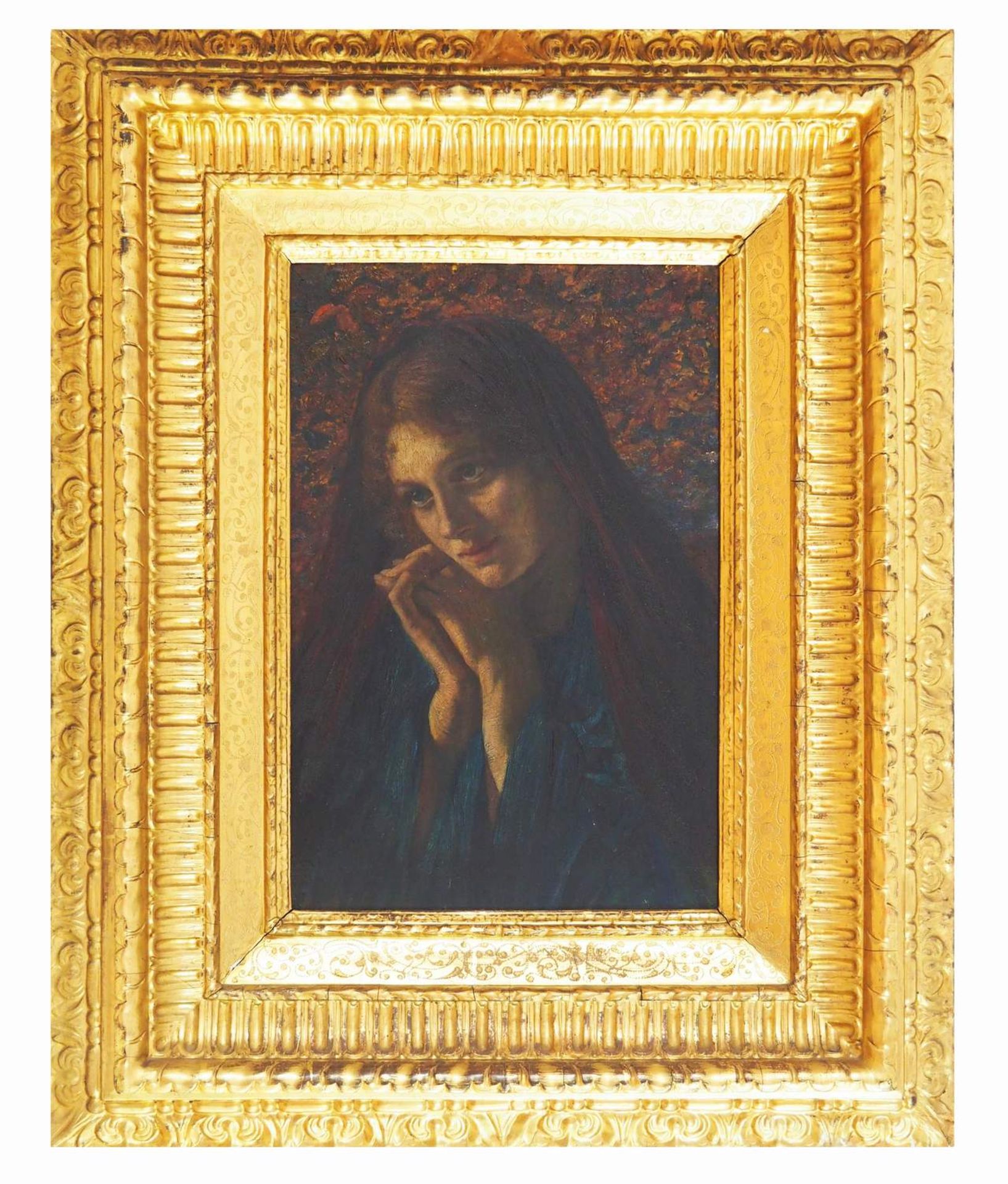 Symbolist, "Betende Frau", um 1880. - Image 3 of 4