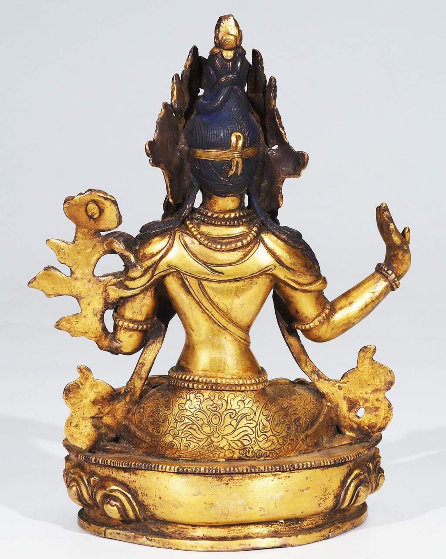 Göttin "Tara", Kupferbronze, Feuer vergoldet (24 kt.) - Bild 4 aus 7