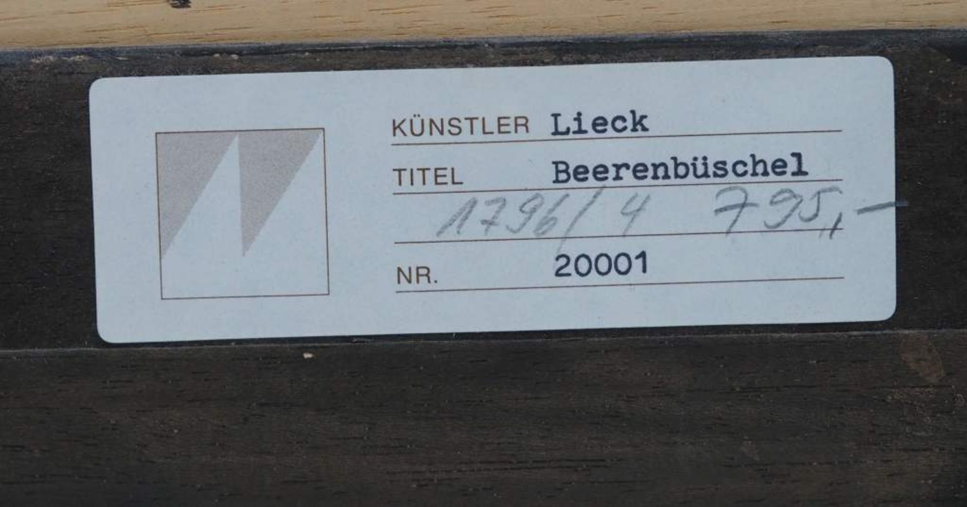 LIECK, Carl-Heinz. Zwei Gemälde, "Frischgepflückt" und "Beerenbüschel". - Image 4 of 6