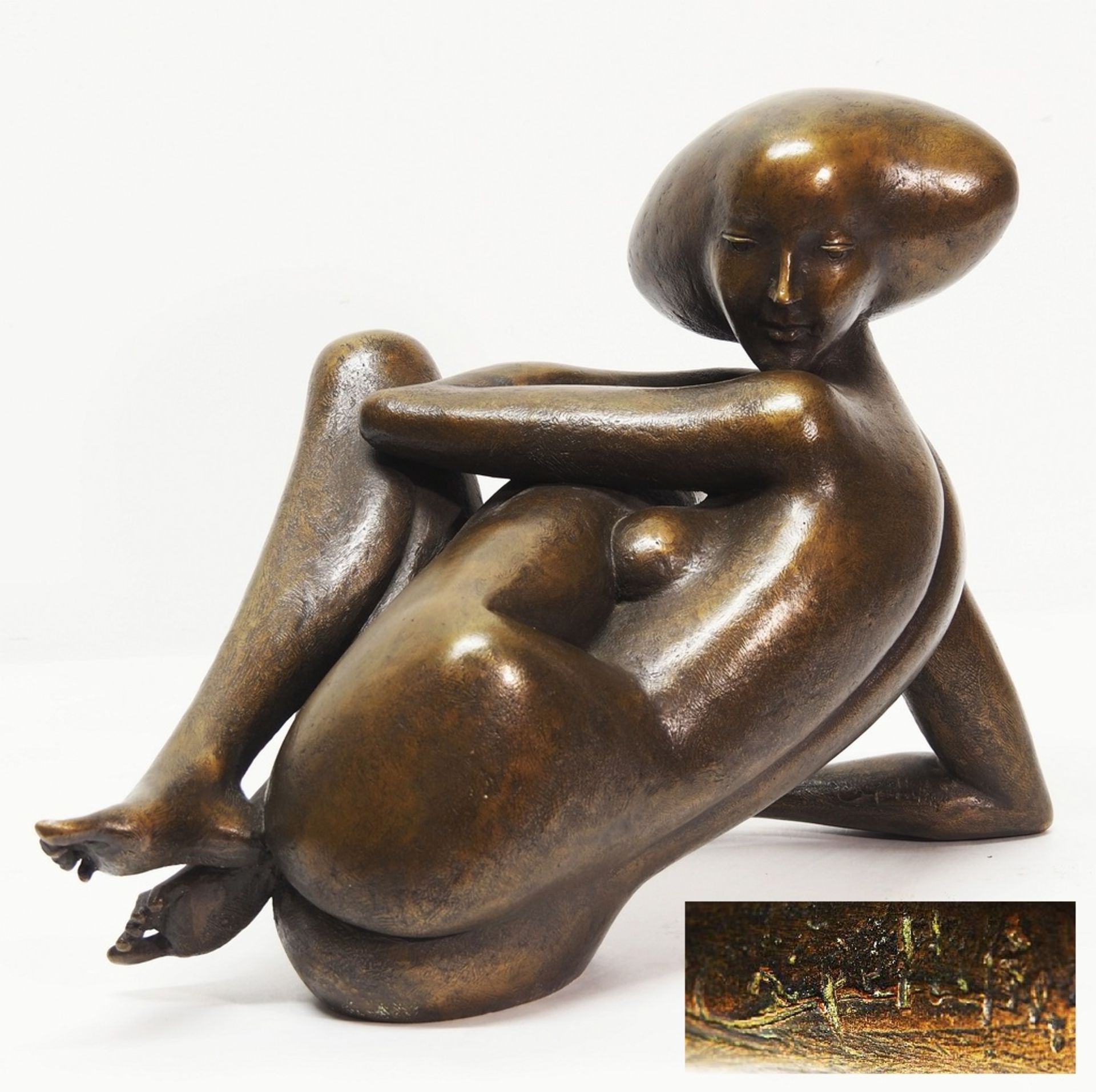 Erotische Bonze- Figur des CAPELLINIE, Sergio. 1942 Bolona, zeitgenössischer italienischer Bildhauer