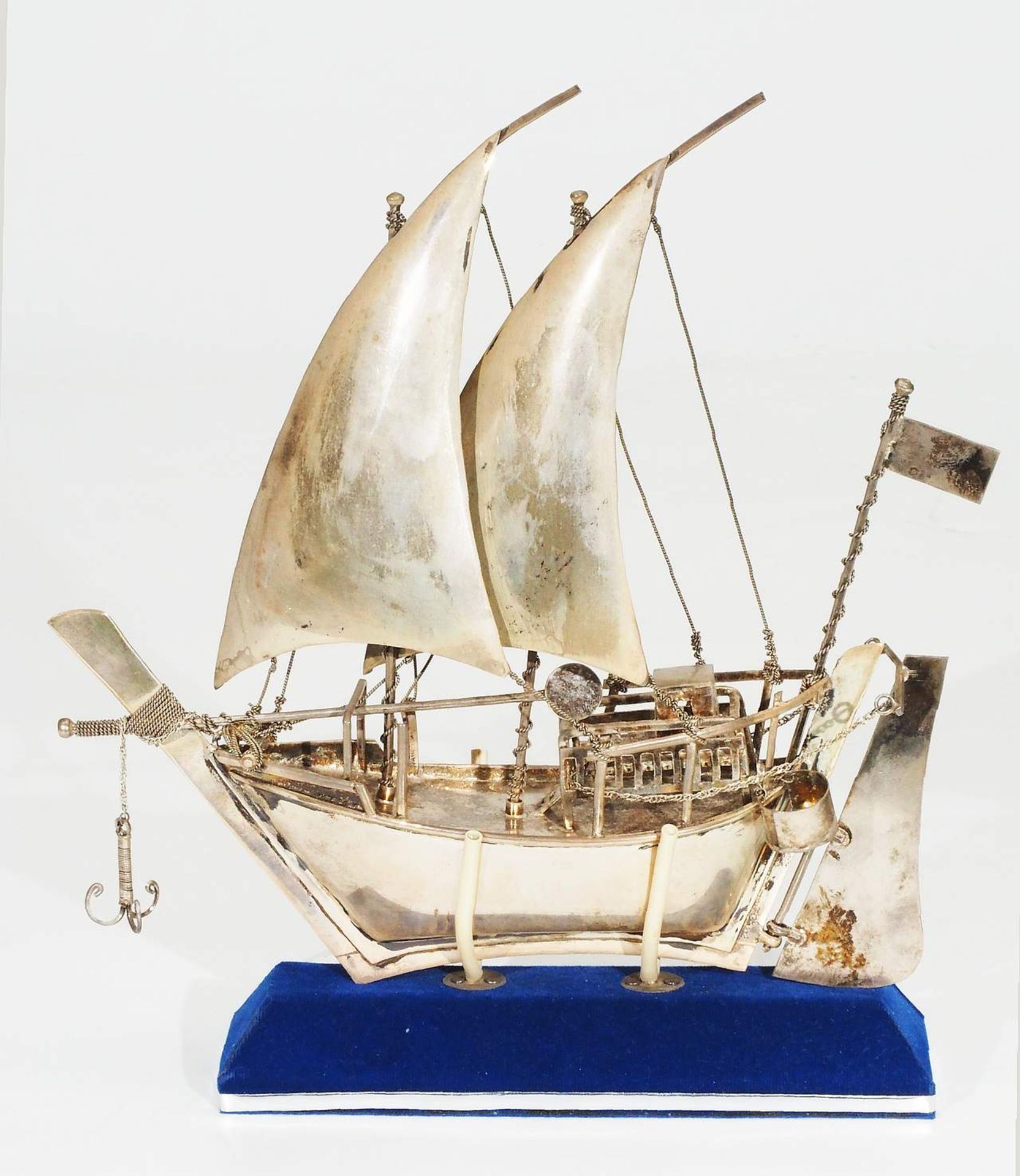 Miniaturschiff, "Dubai Dhow Dau", 20. Jahrhundert. 925er Sterlingsilber - Image 2 of 7