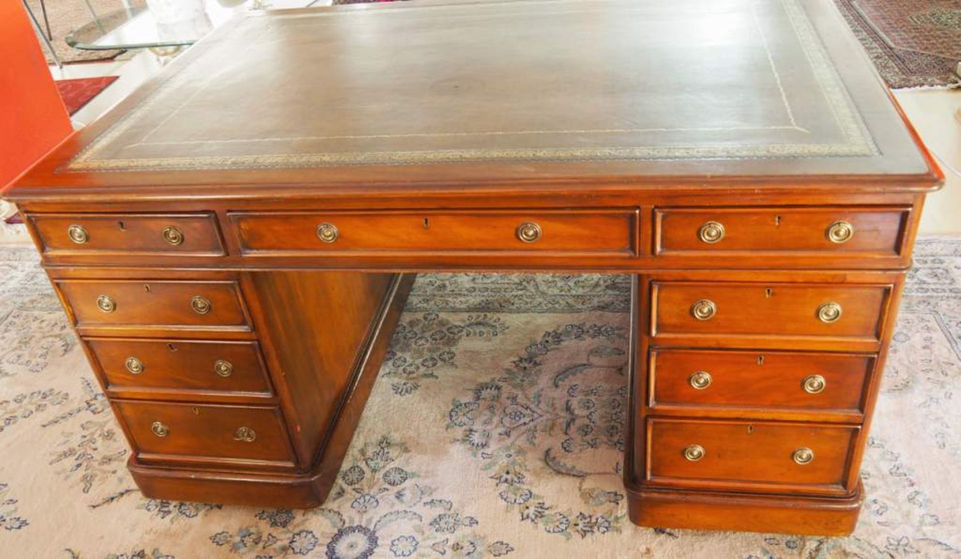 Victorian Scheibtisch für zwei Personen, sogenannter "partner's desk". England um 1860/1870.