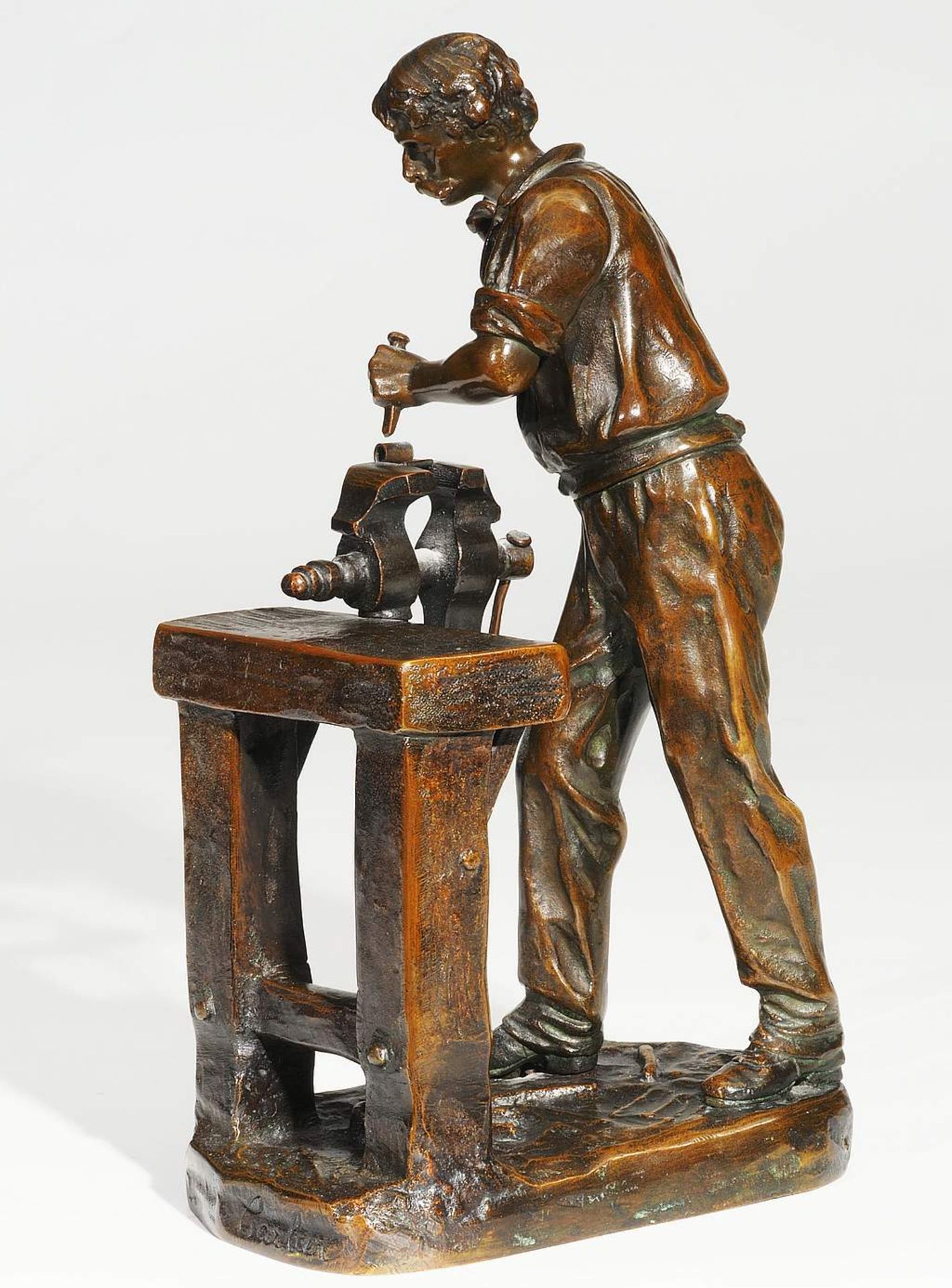 CARLIER, Émile Joseph Nestor. Standfigur "Le Forgeron", Frankreich, um 1900 - Image 3 of 9