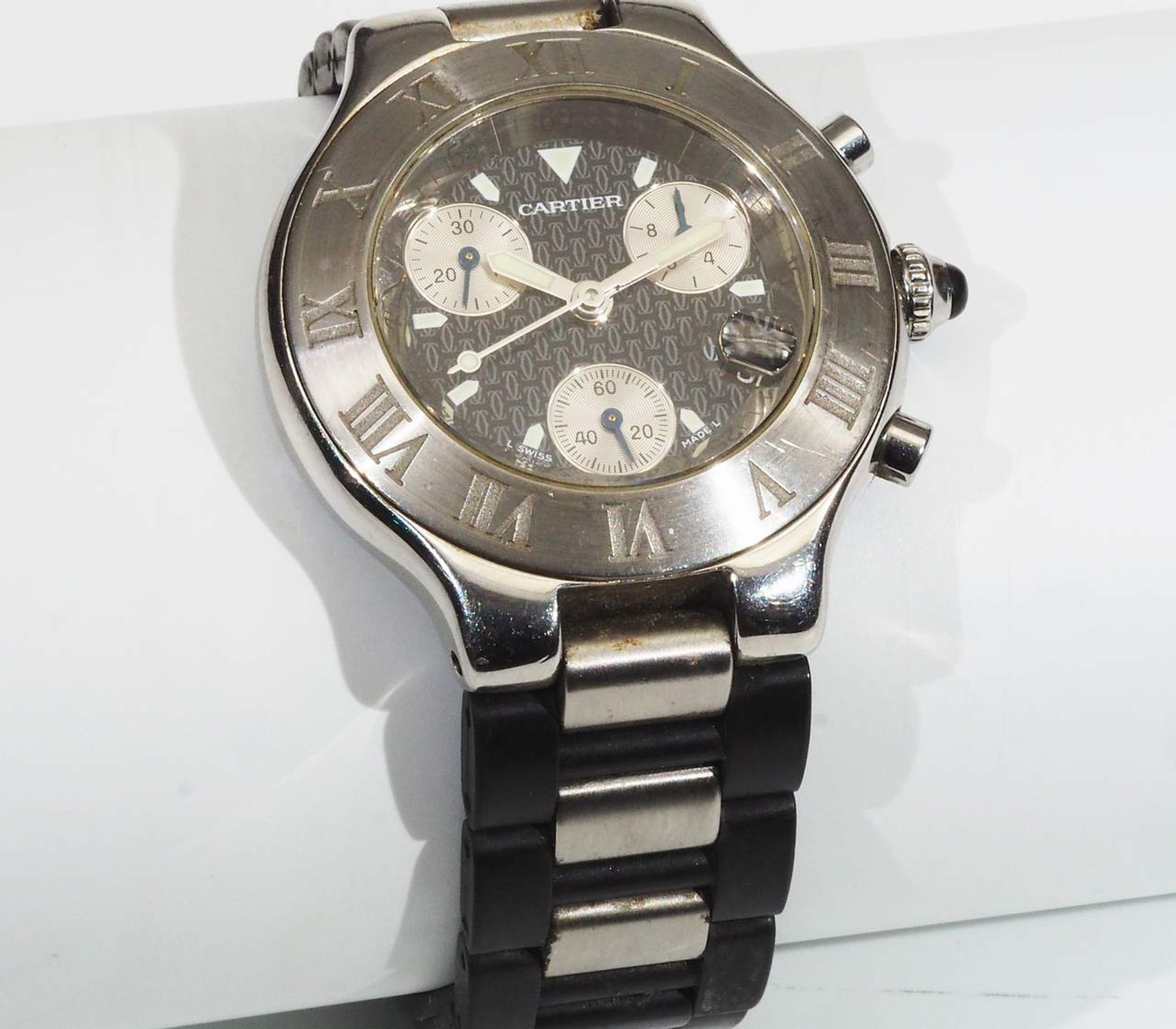 Herrenarmbanduhr/Unisex "Cartier must 21 Chronograph", - Image 2 of 8