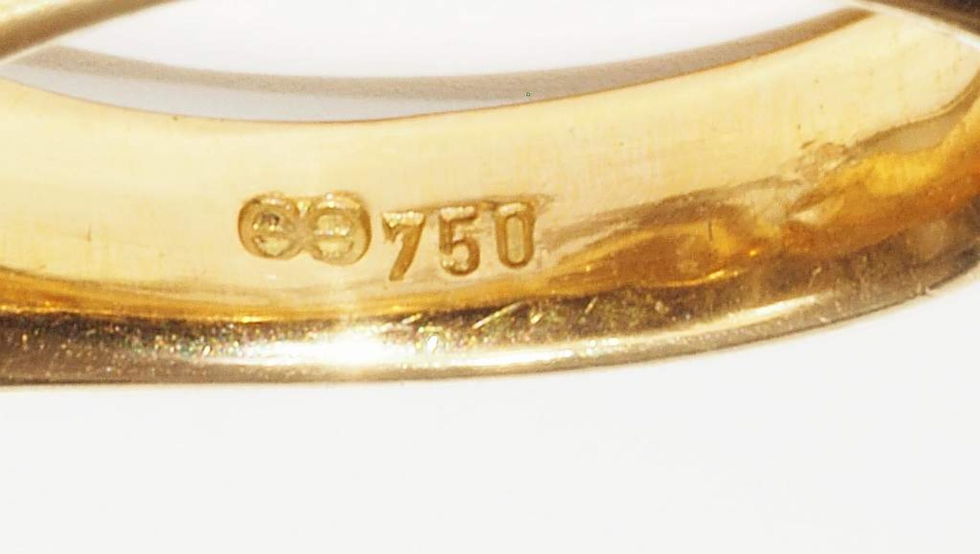 Ring mit Brillant ca. 1,07 ct. M/si und Saphir von ca. 0,35 ct. - Bild 6 aus 7