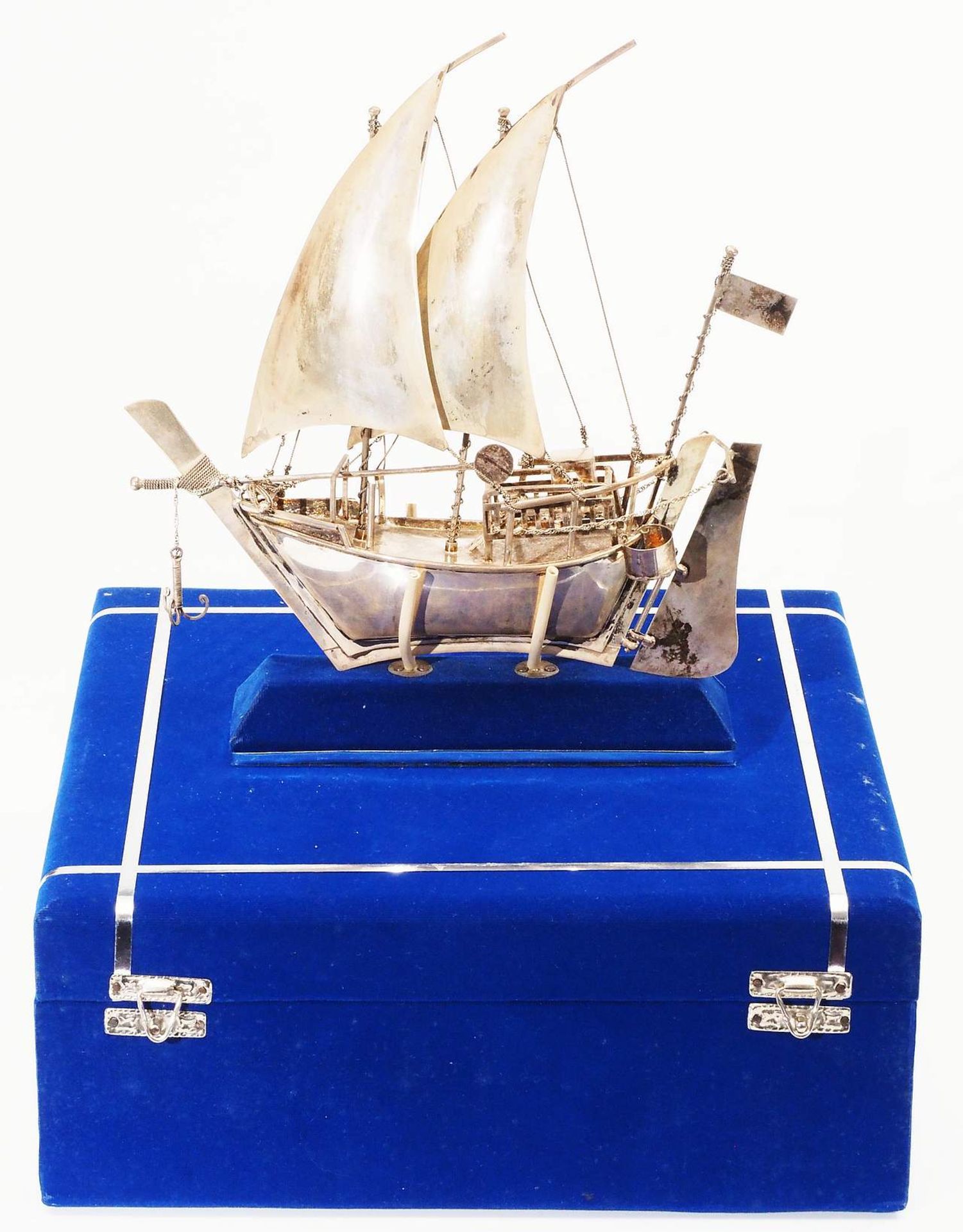 Miniaturschiff, "Dubai Dhow Dau", 20. Jahrhundert. 925er Sterlingsilber - Image 3 of 7
