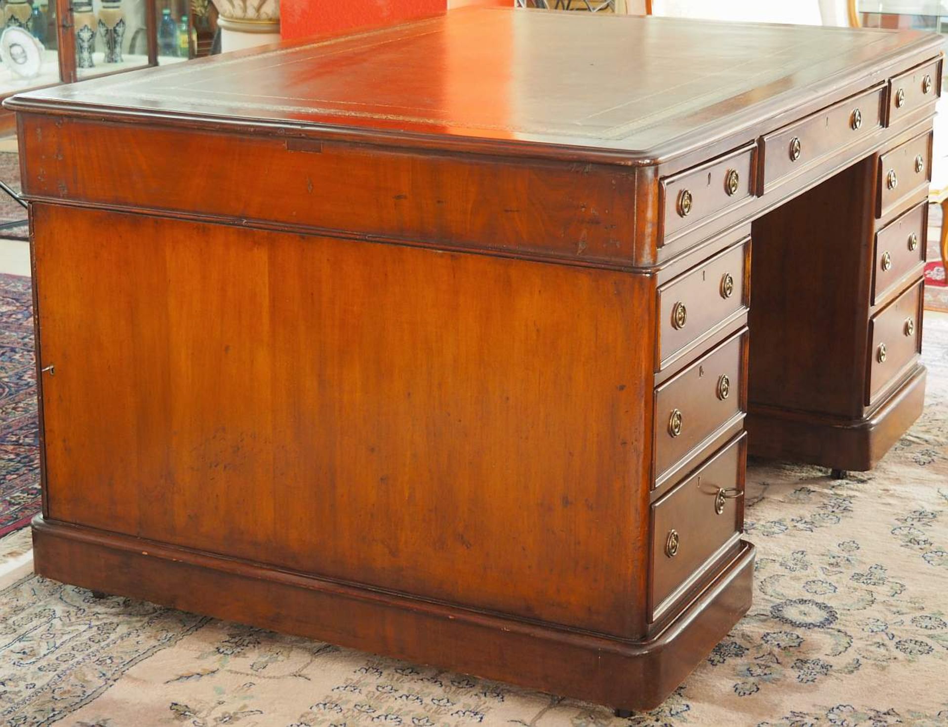 Victorian Scheibtisch für zwei Personen, sogenannter "partner's desk". England um 1860/1870. - Image 3 of 8