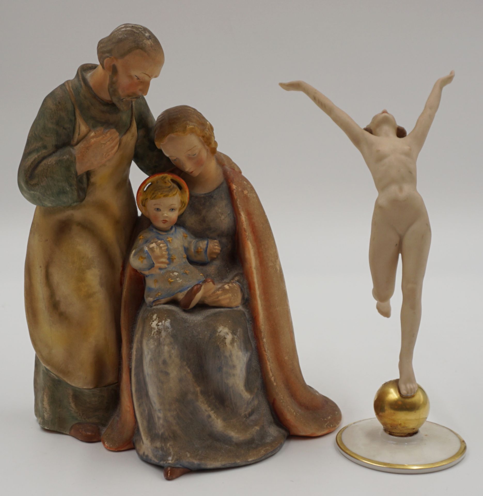1 Porzellanfigur GOEBEL um 1935-49 "Heilige Familie" H ca. 22,5cm,