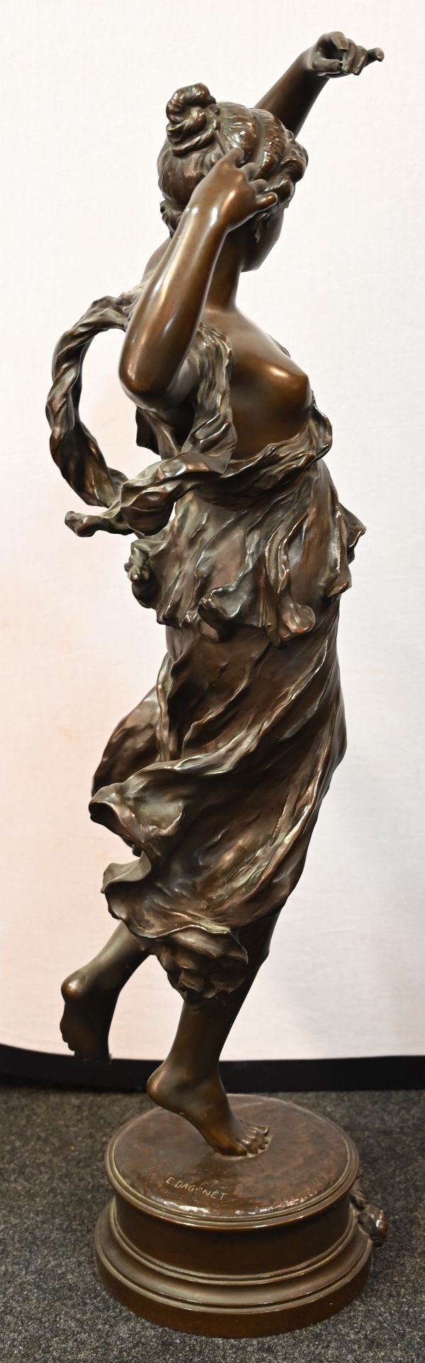 1 Skulptur Bronze patiniert/am Sockel signiert E. DAGONET (wohl Ernest D. 1856-1926) - Bild 5 aus 6