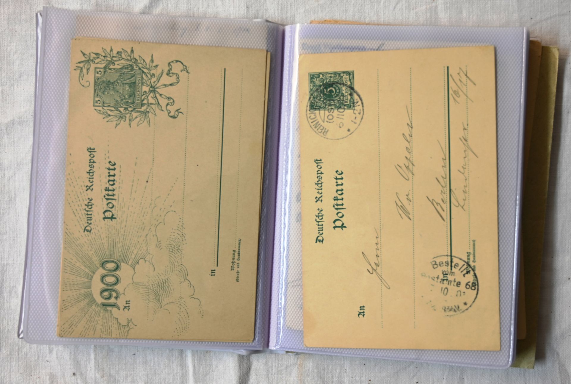 1 Konv. Postkarten (ca. 30 Stück): Deutsche Reichspost/Königreich Bayern z.T. an Firma J. EINHORN &