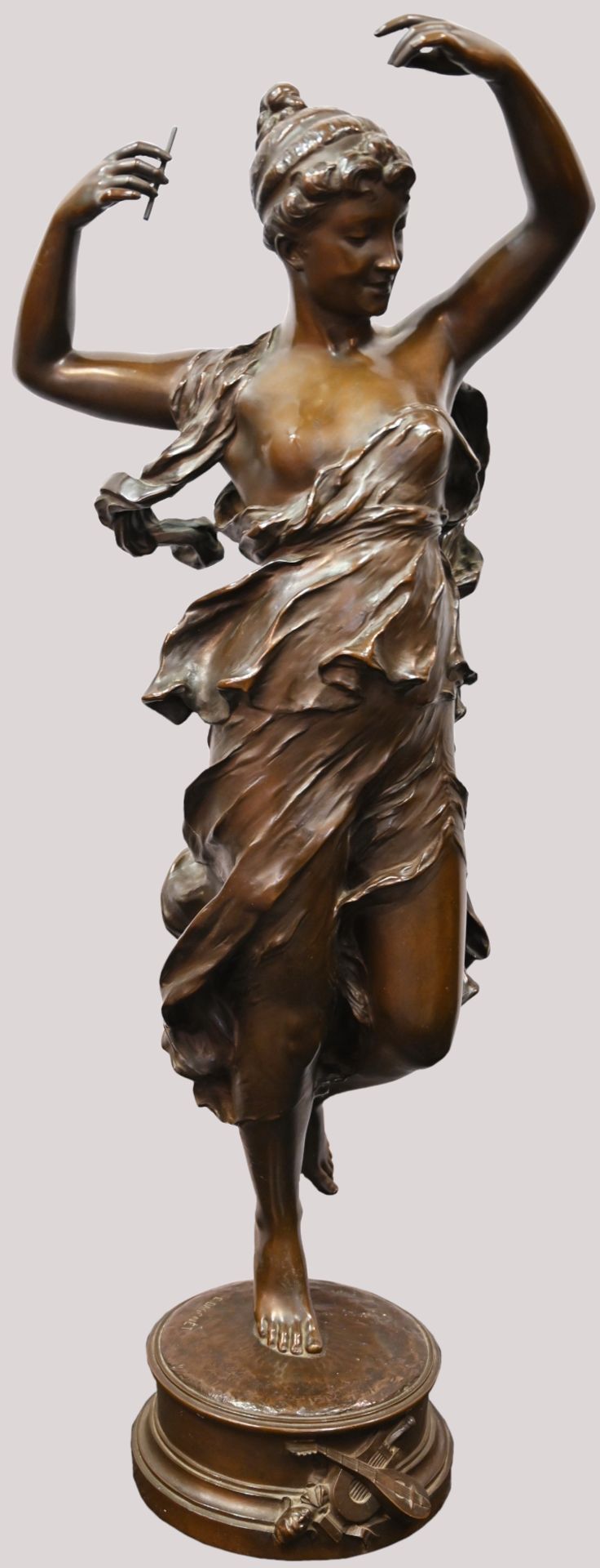 1 Skulptur Bronze patiniert/am Sockel signiert E. DAGONET (wohl Ernest D. 1856-1926) - Bild 2 aus 6
