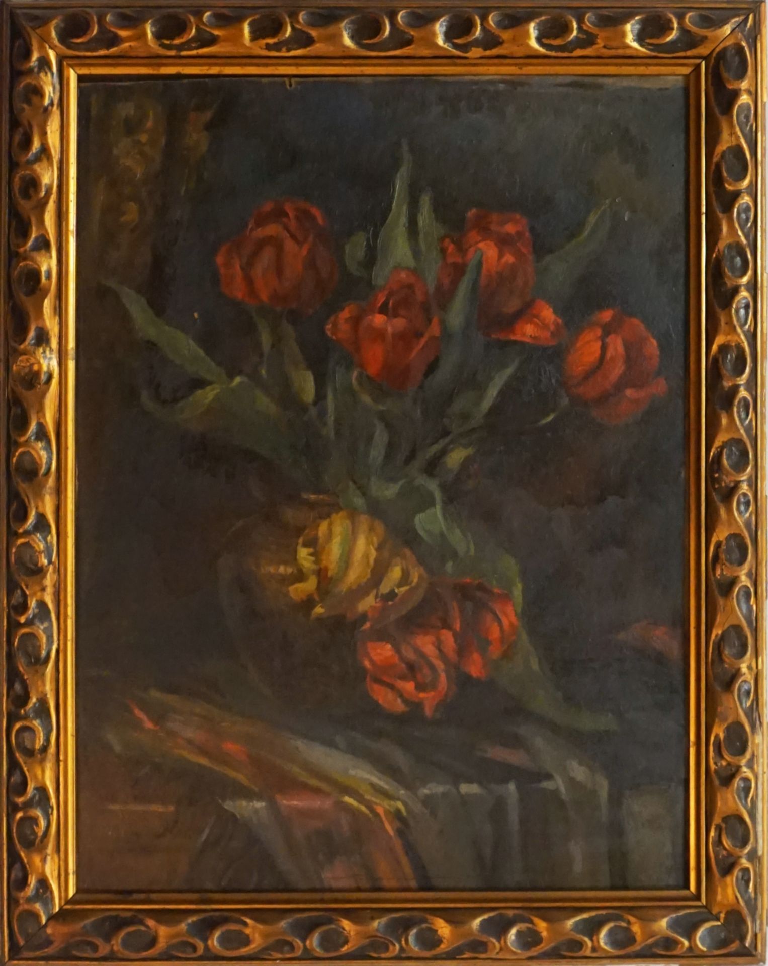 3 Ölgemälde versch. Künstler (20. Jh.): "Gelbe Rosen" l.u. sign. A. GODEMANN l.u. dat. 1923 ca. 51,5