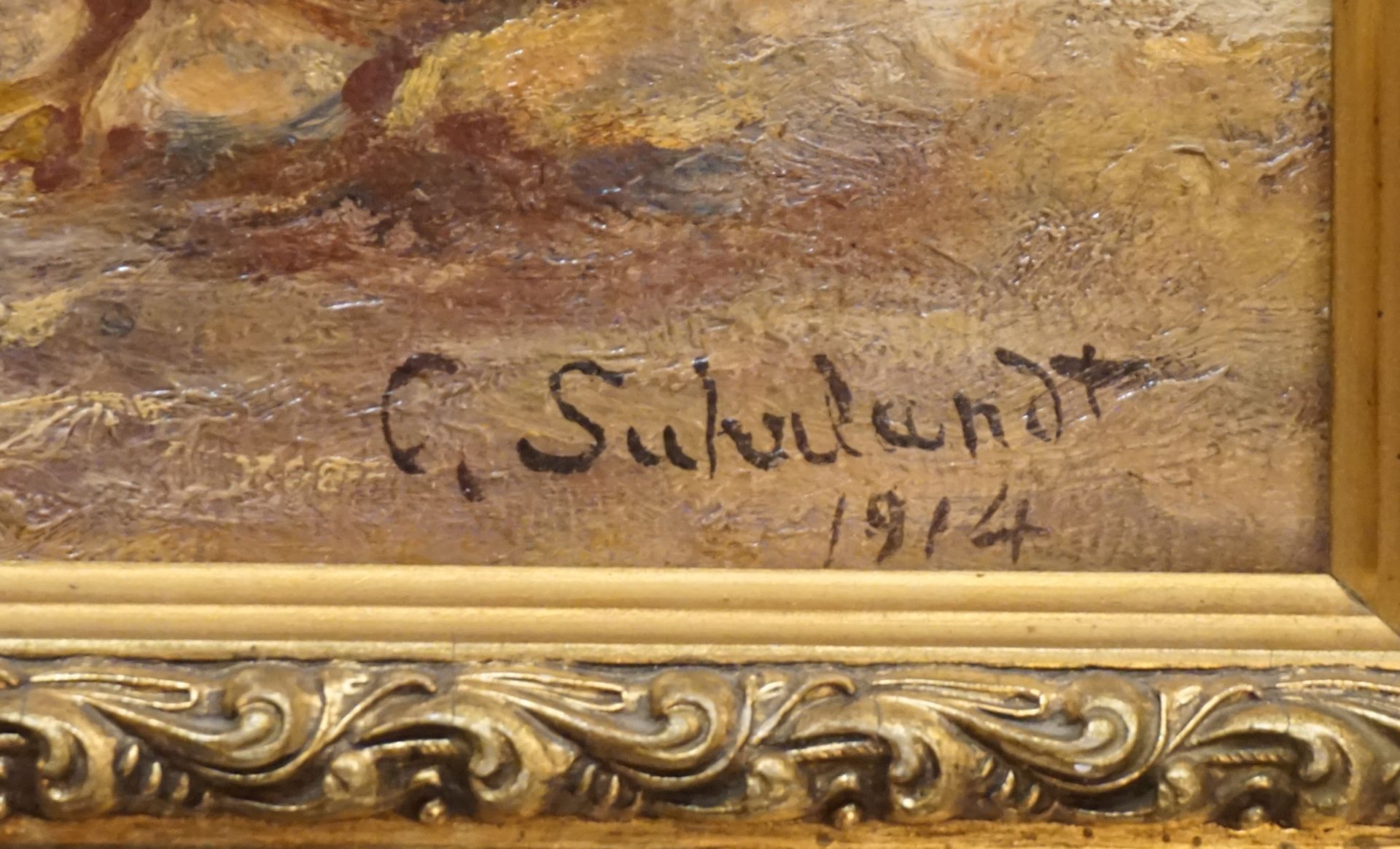 1 Ölgemälde r.u. sign. C. SUHRLANDT (wohl Carl S. 1828-1919)