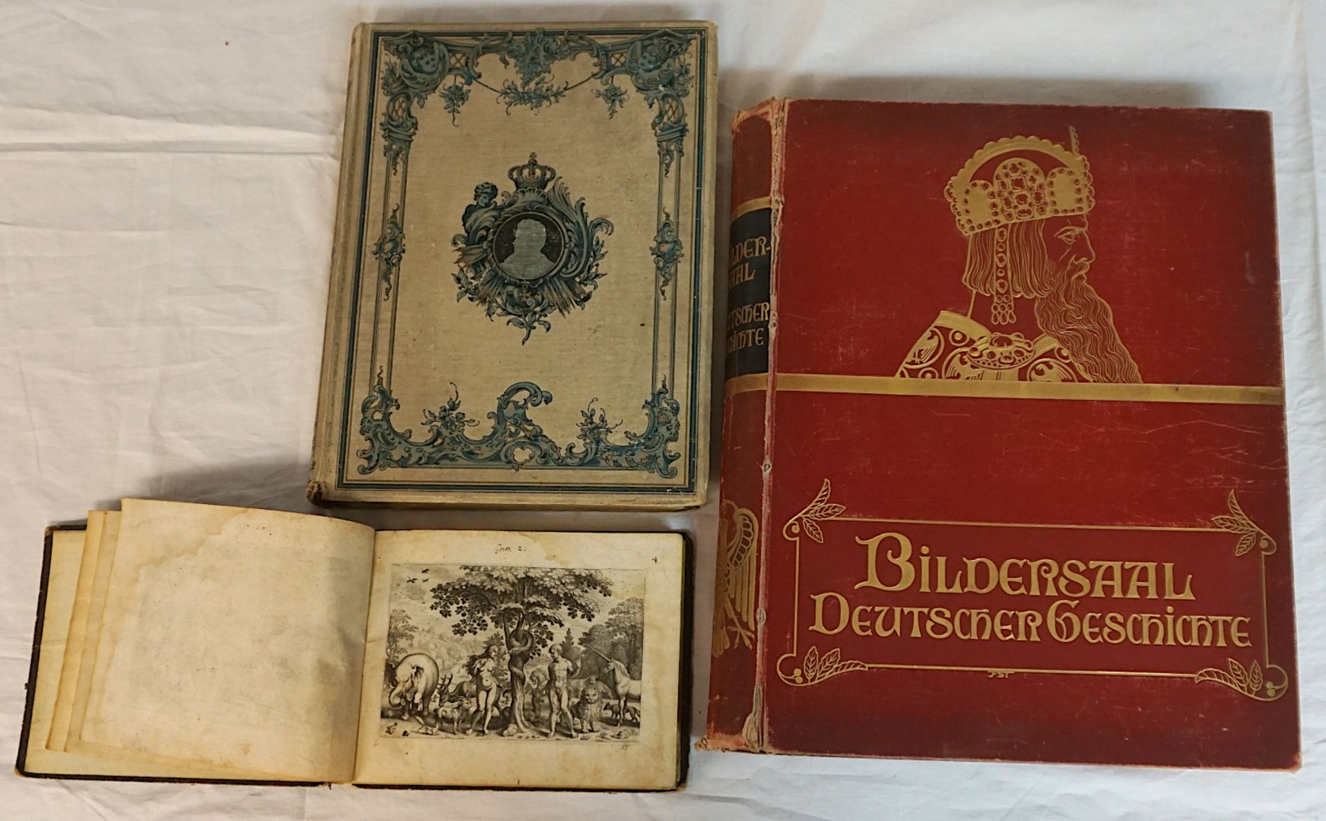 1 Konv. Bücher v.a. 17. bis 20. Jh. z.T. Prachtausgaben (ca. 34 Stück): Sachbücher, Klassiker, Relig